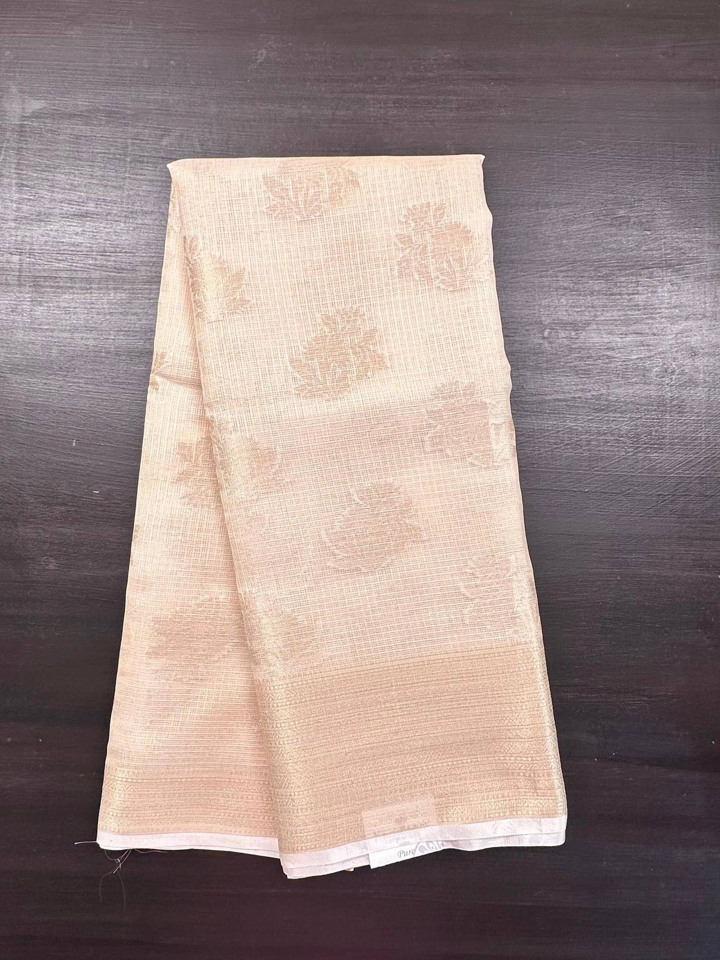 Beige Arvita Kota Doria Fancy Cotton Saree