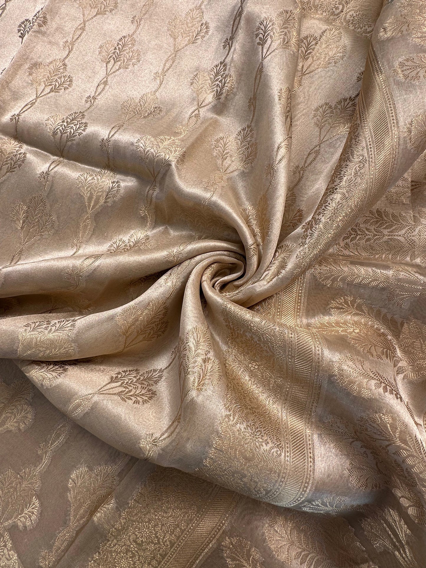 Light Golden Tissue Silk Saree