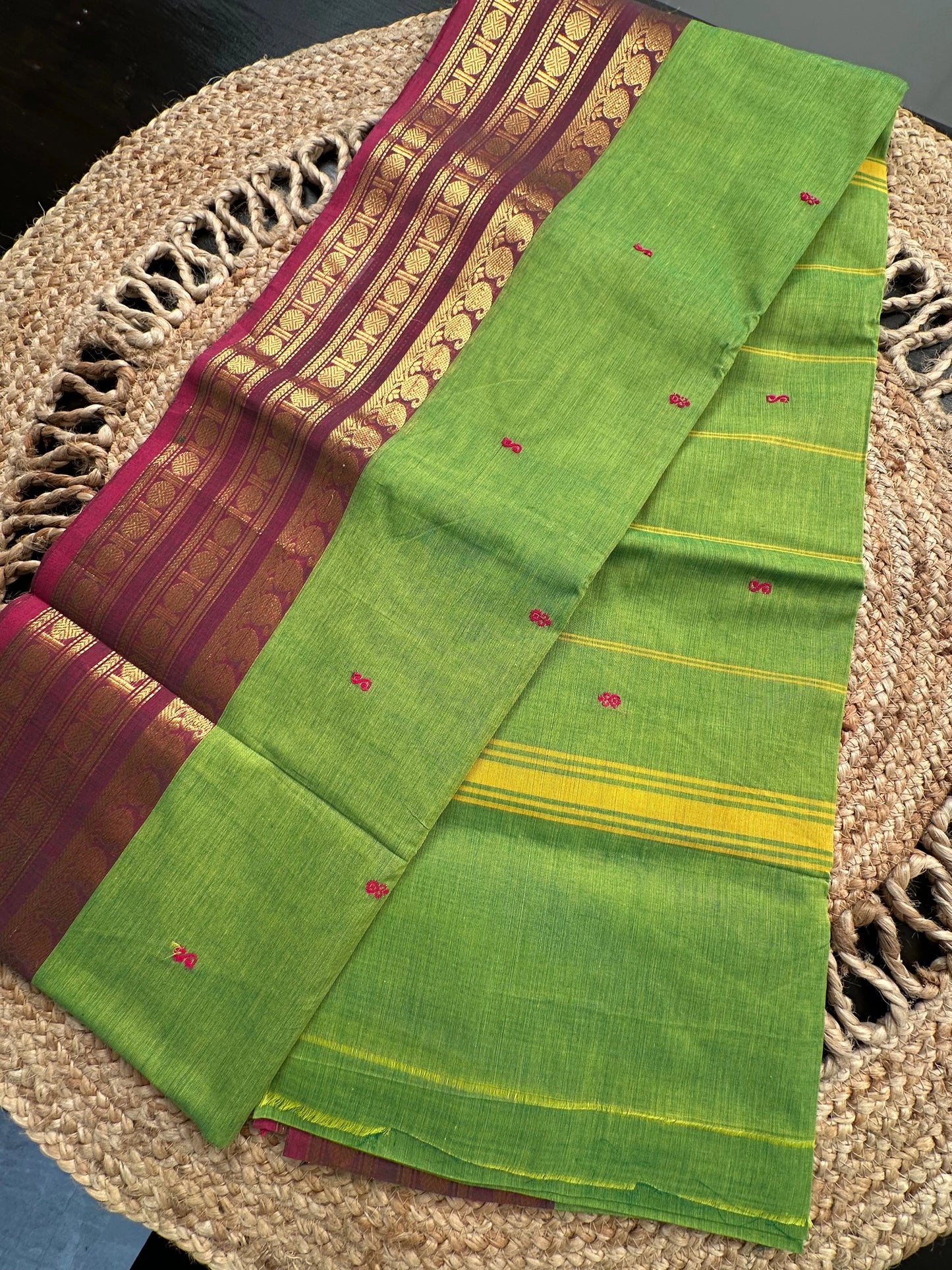 Green Narayanpet Cotton Saree