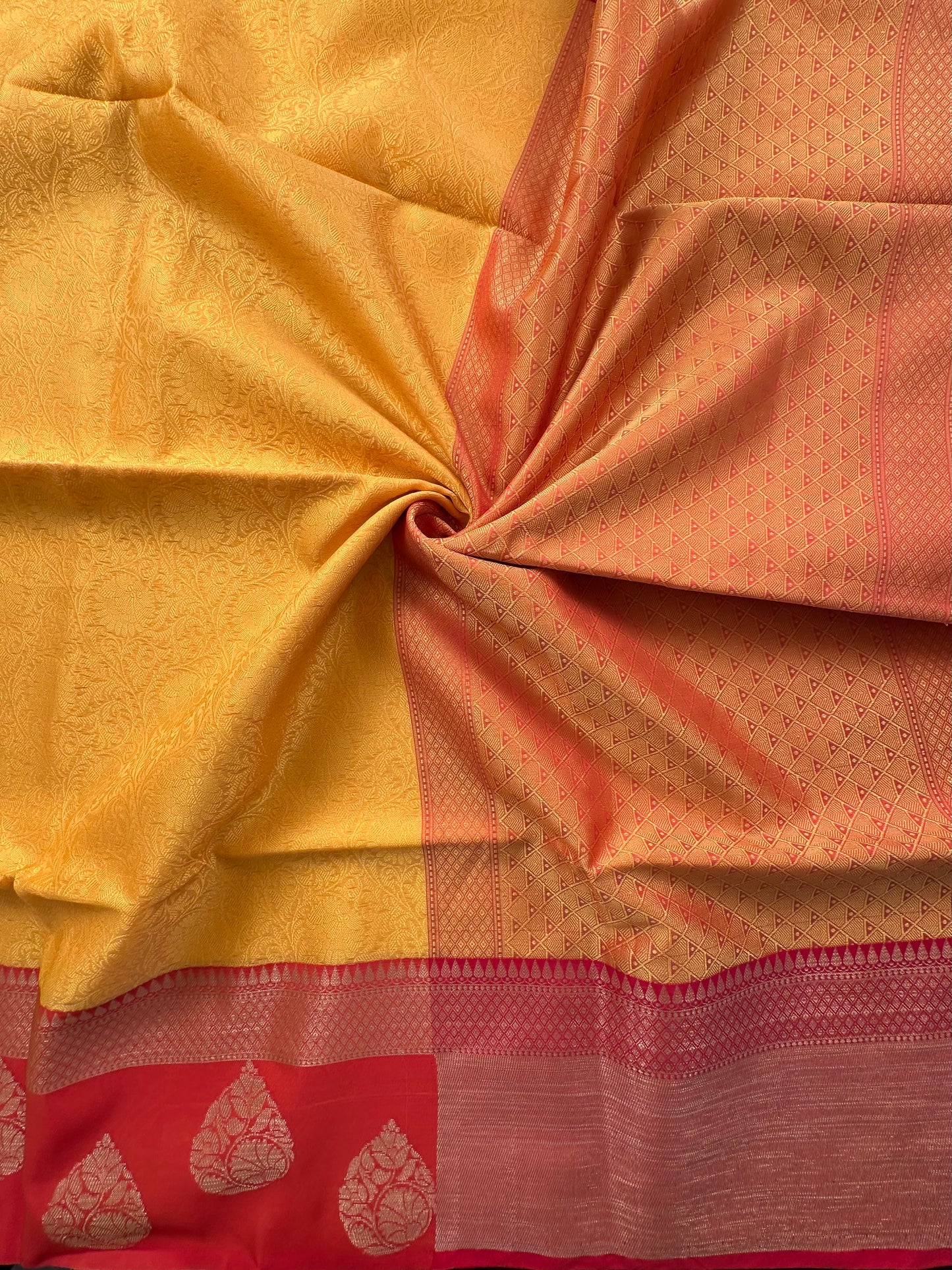 Yellow Fancy Tissue Saree