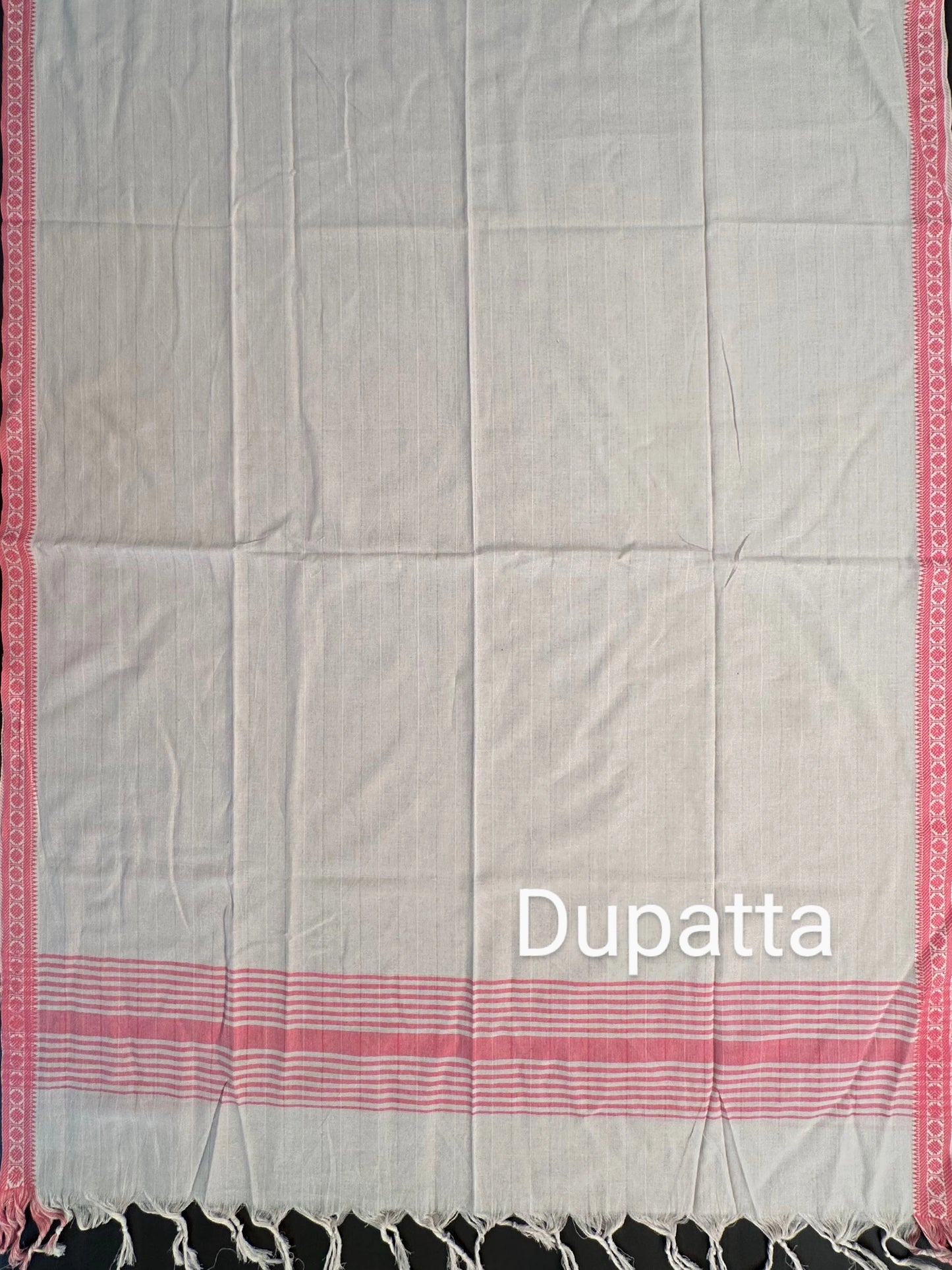 Beige-Pink Mangalgiri Cotton Unstitched 3-Piece Suit