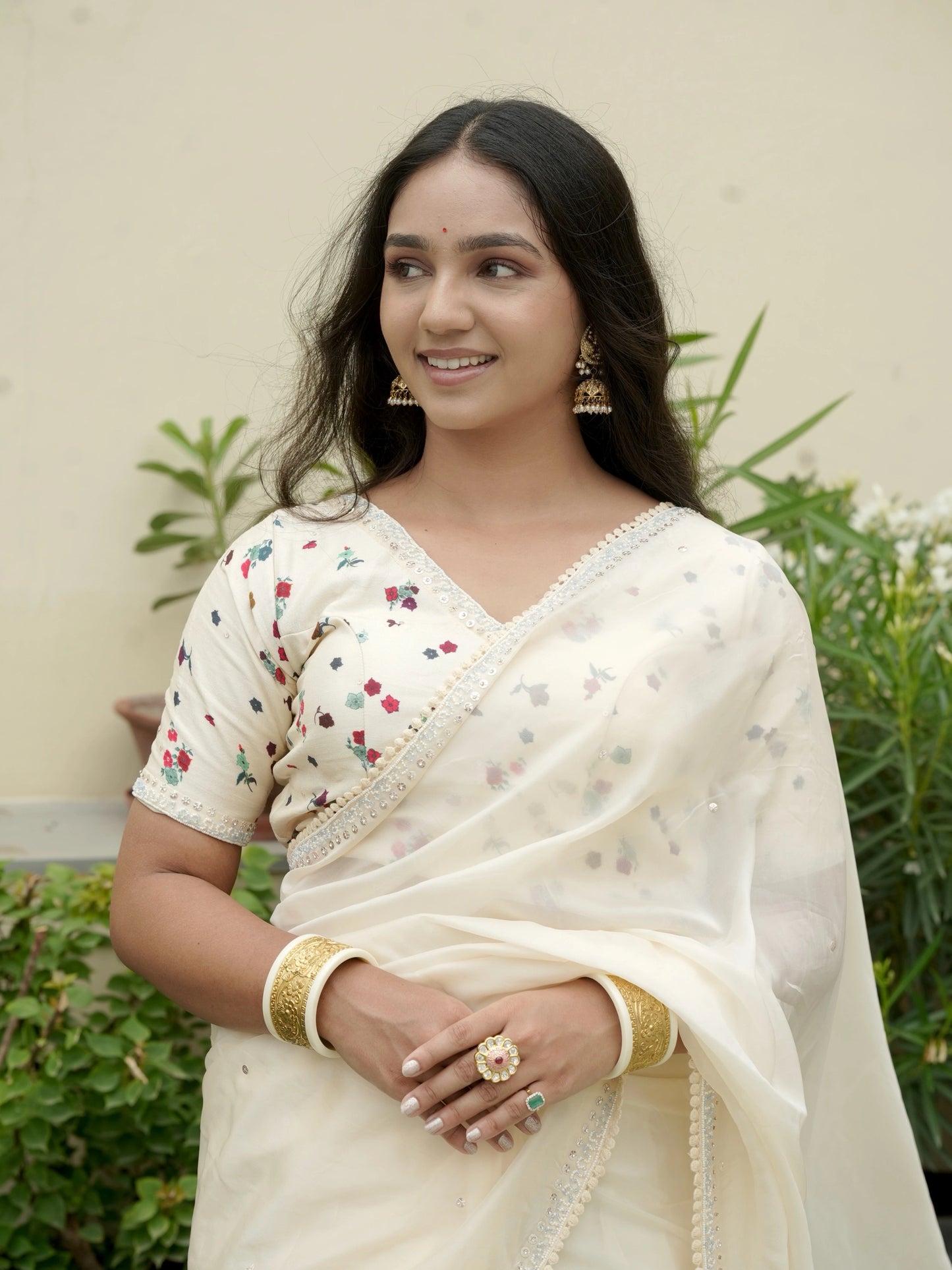Crepe Saree with Designer Blouse
