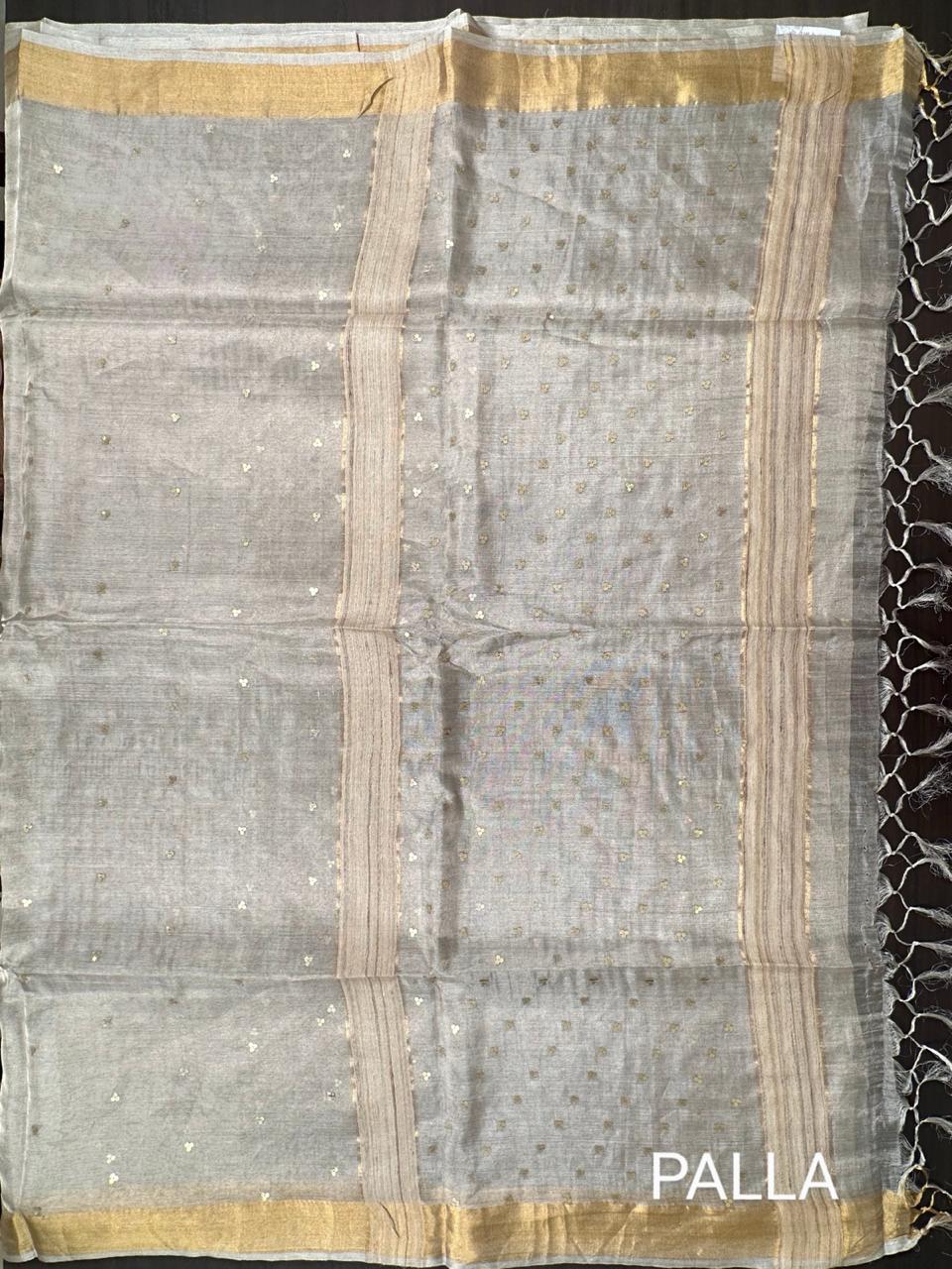 Silver Pure Tissue Silk Saree