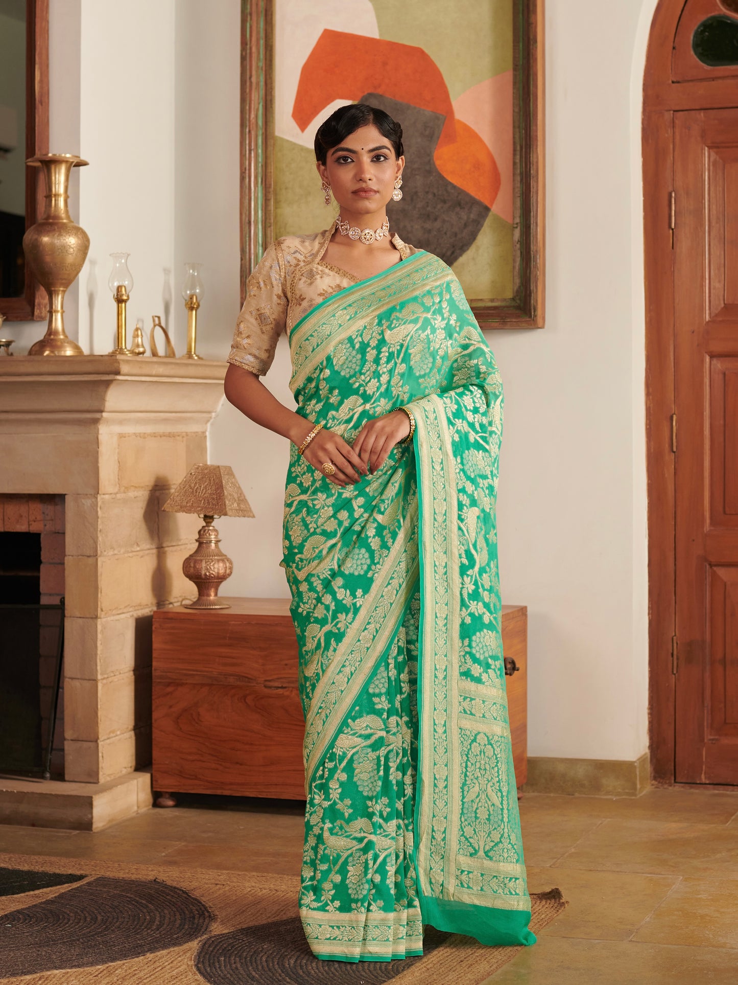 Khaddi Jaal Pure Georgette Saree