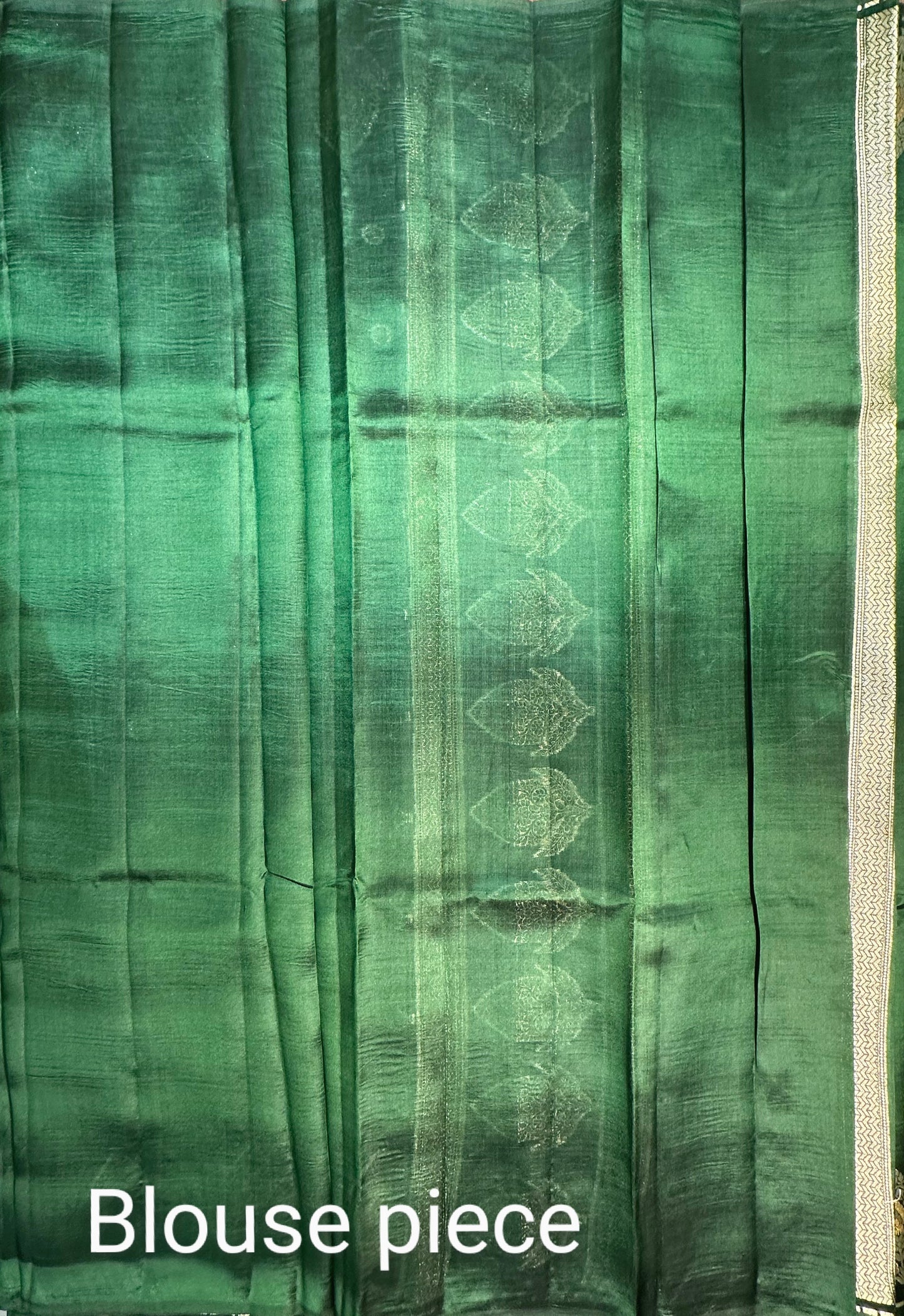 Bottle Green Dupion Rewa Silk Saree