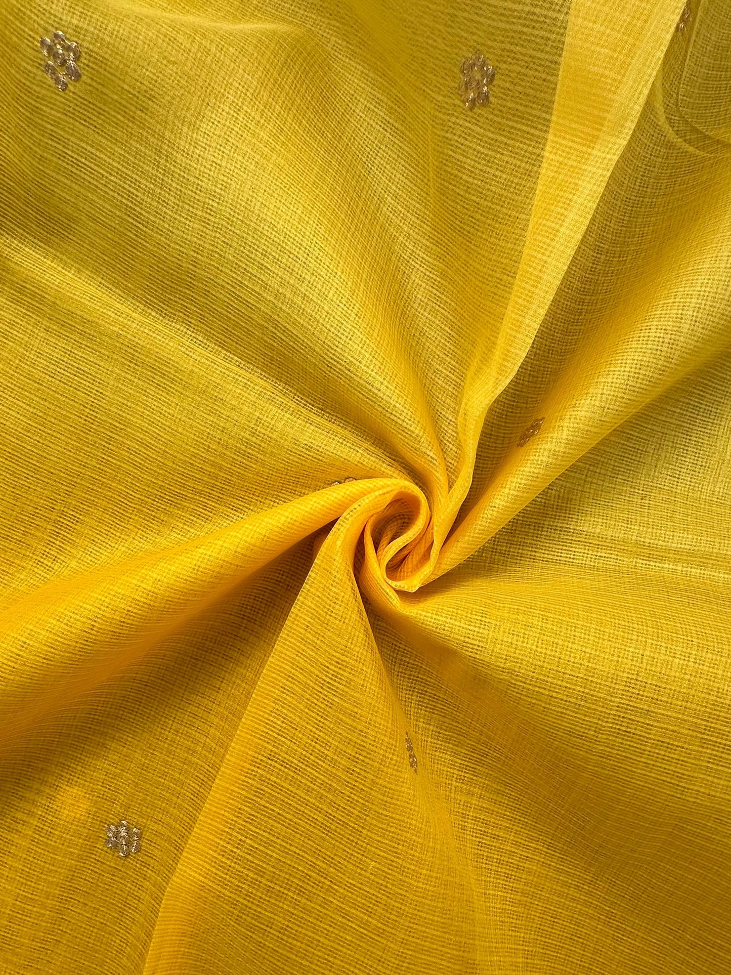 Yellow Gitika Kota Doria Pure Silk Saree