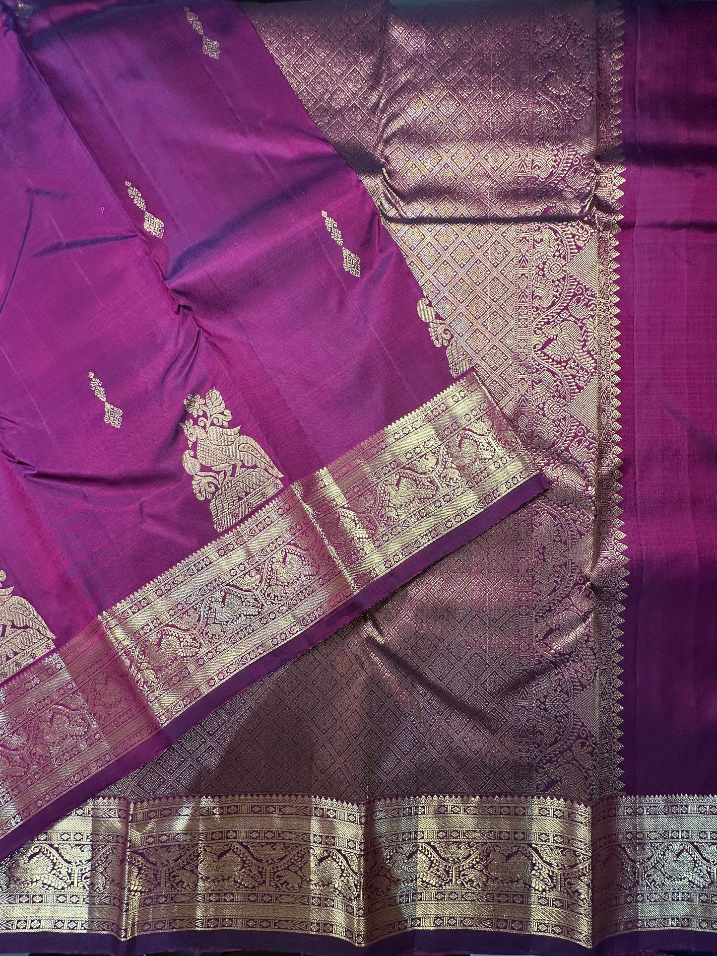 Wine Handloom Kanjivaram Pure Silk Saree