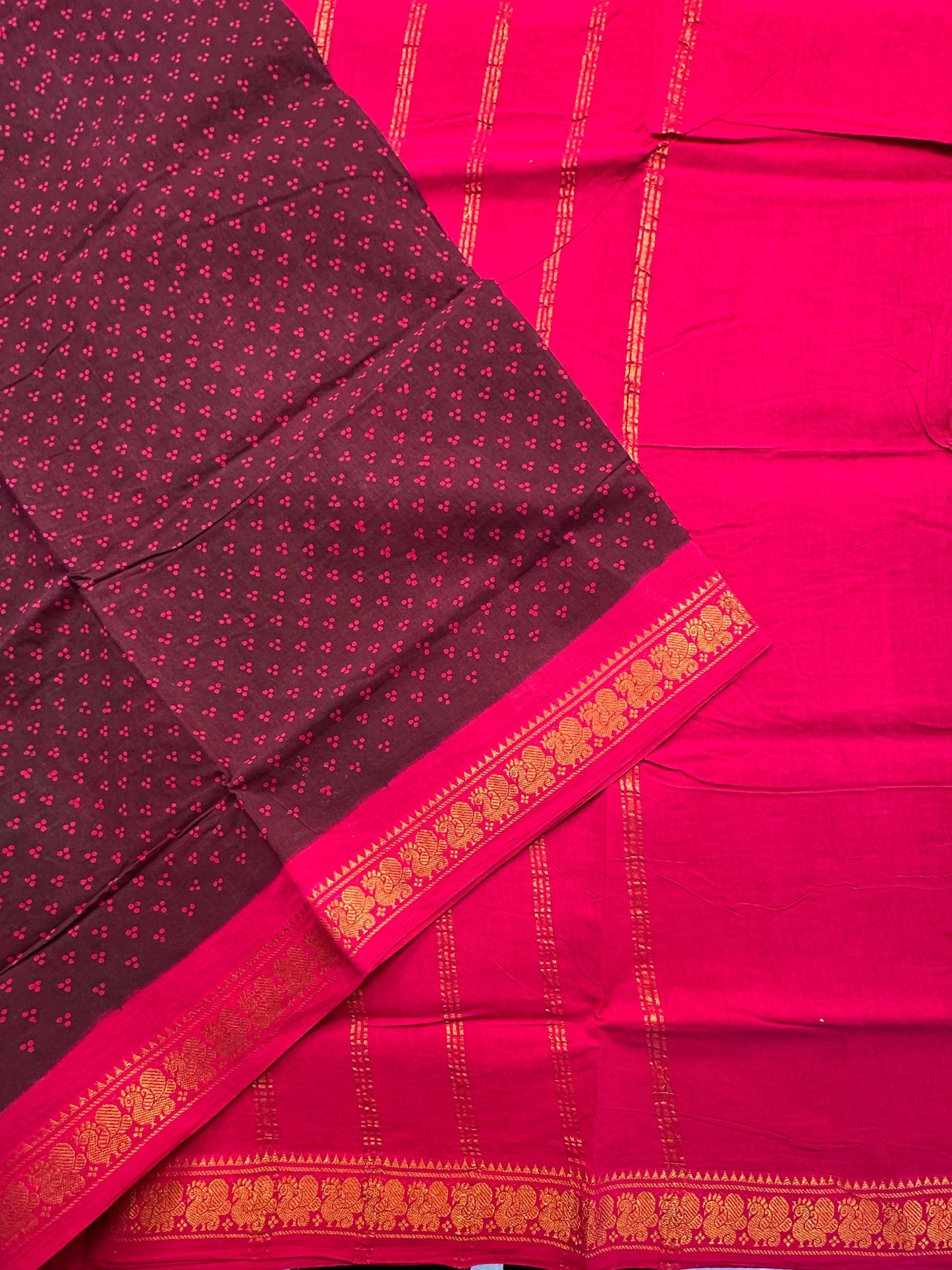 Wine-Rani Soongadi Cotton Saree