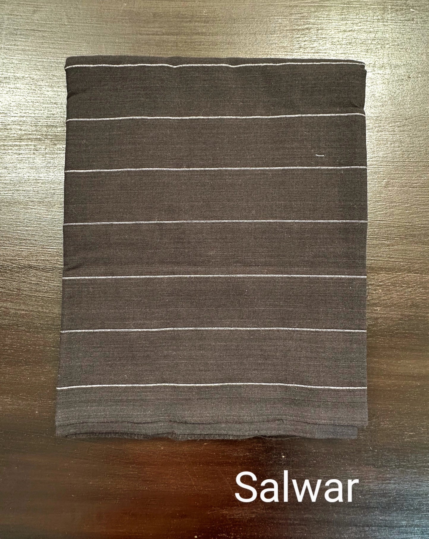 Beige - Black Mangalgiri Cotton Unstitched 3-Piece Suit