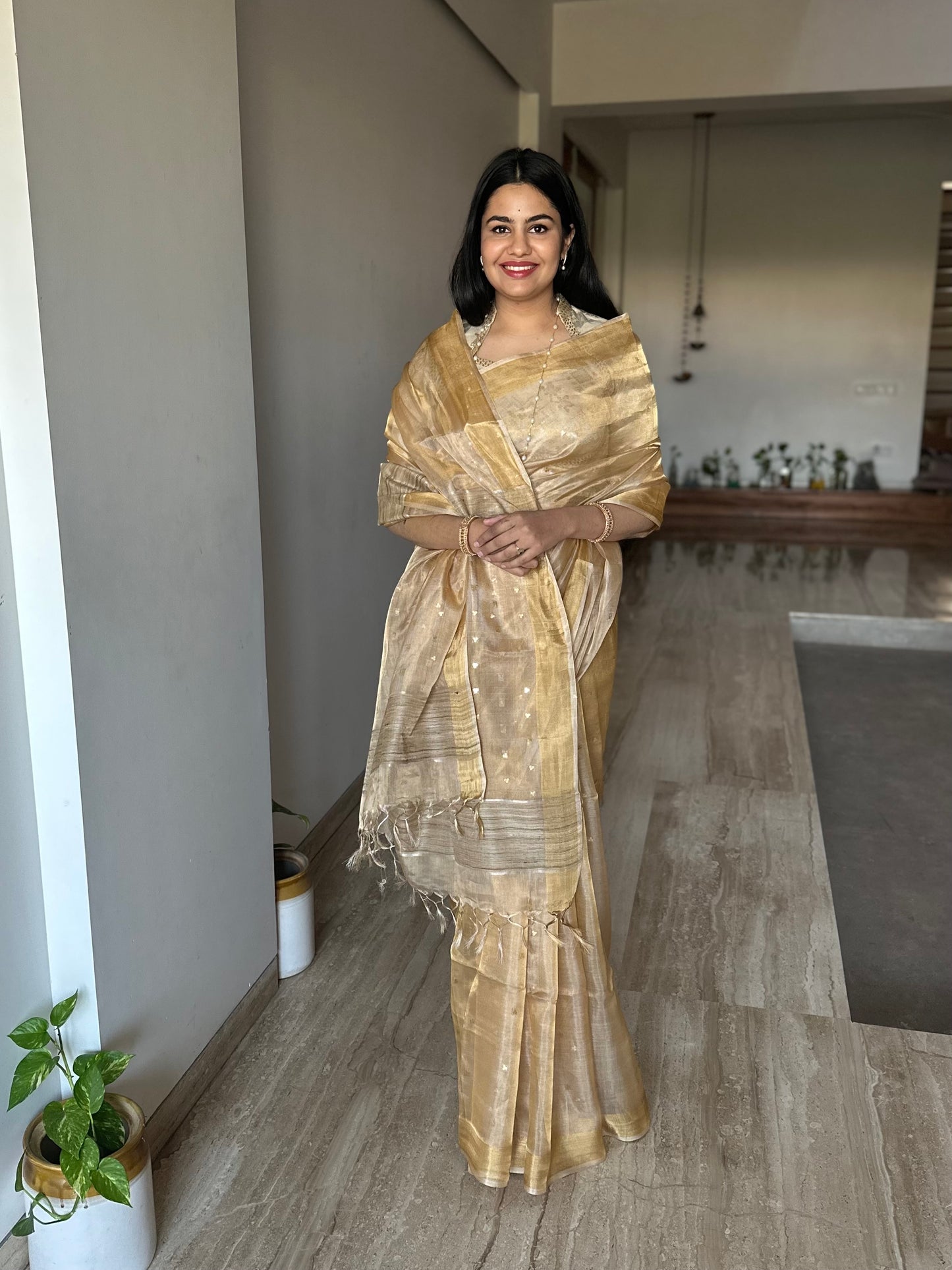 Gold Pure Tissue Silk Saree