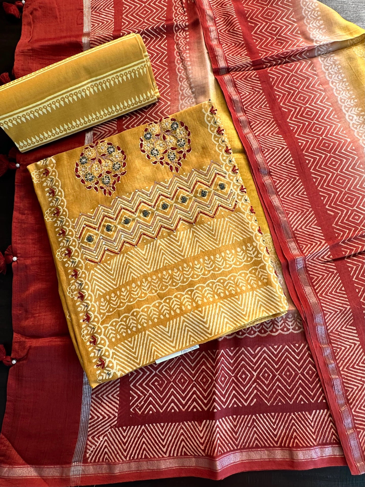 Pure Chanderi 3-Piece Suit