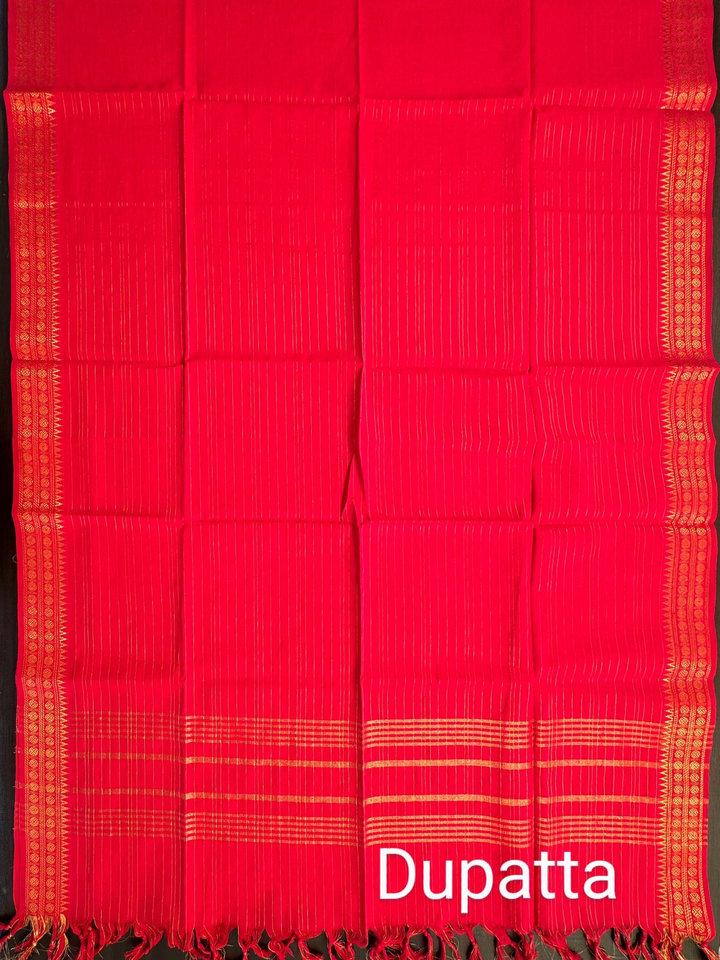 Red South Cotton Unstitched 3-Piece Suit