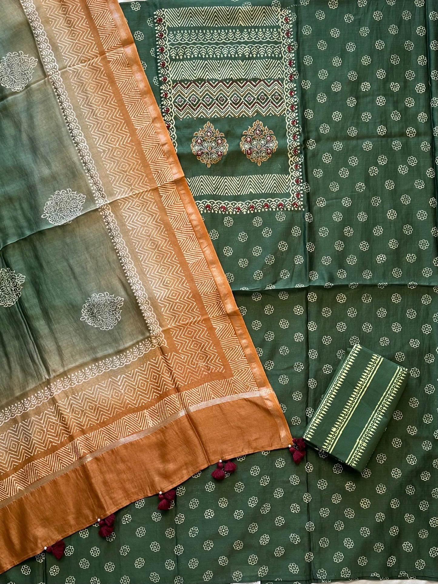 Pure Chanderi 3-Piece Suit