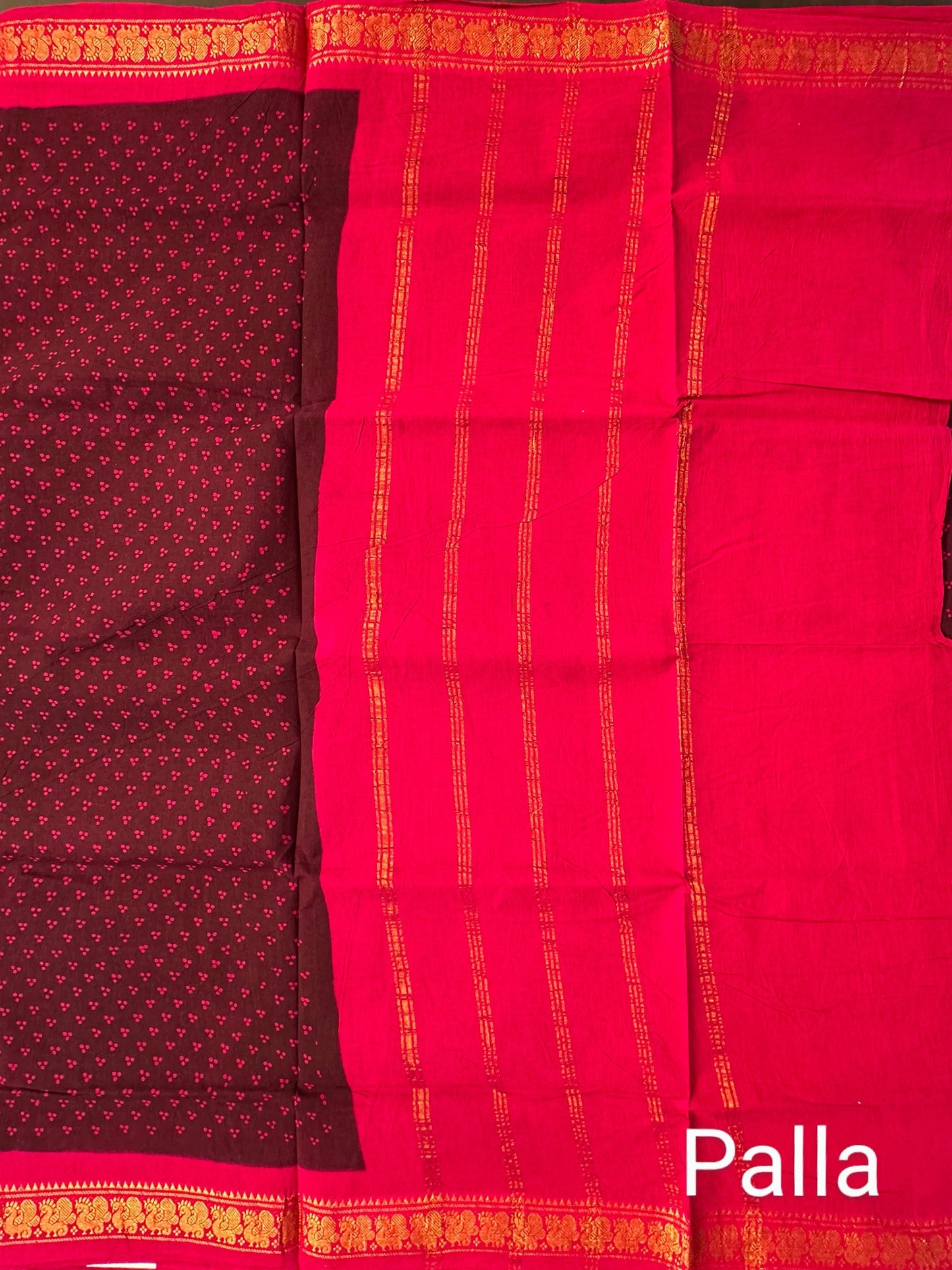 Wine-Rani Soongadi Cotton Saree