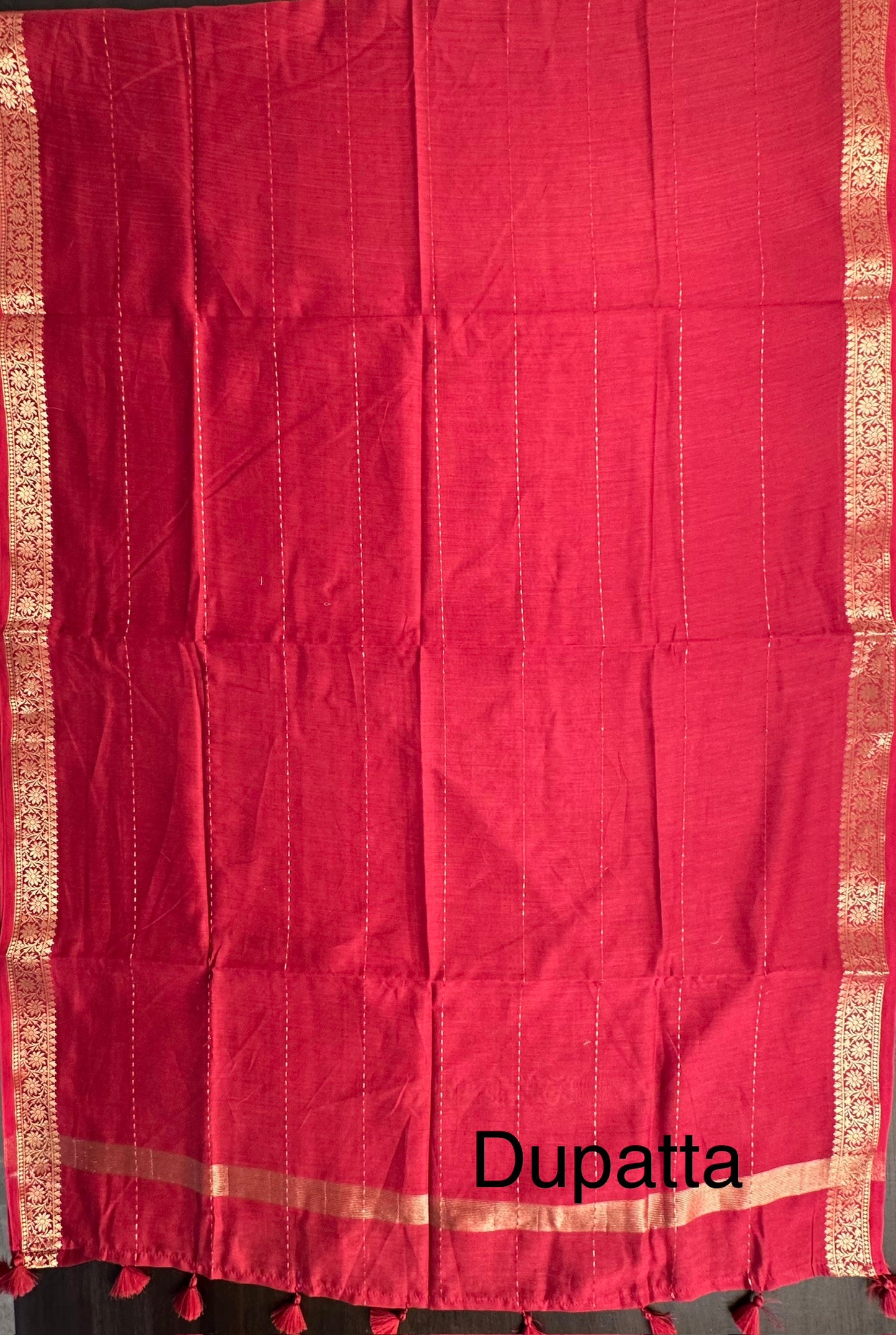 Rust Red Handloom Chanderi Suit