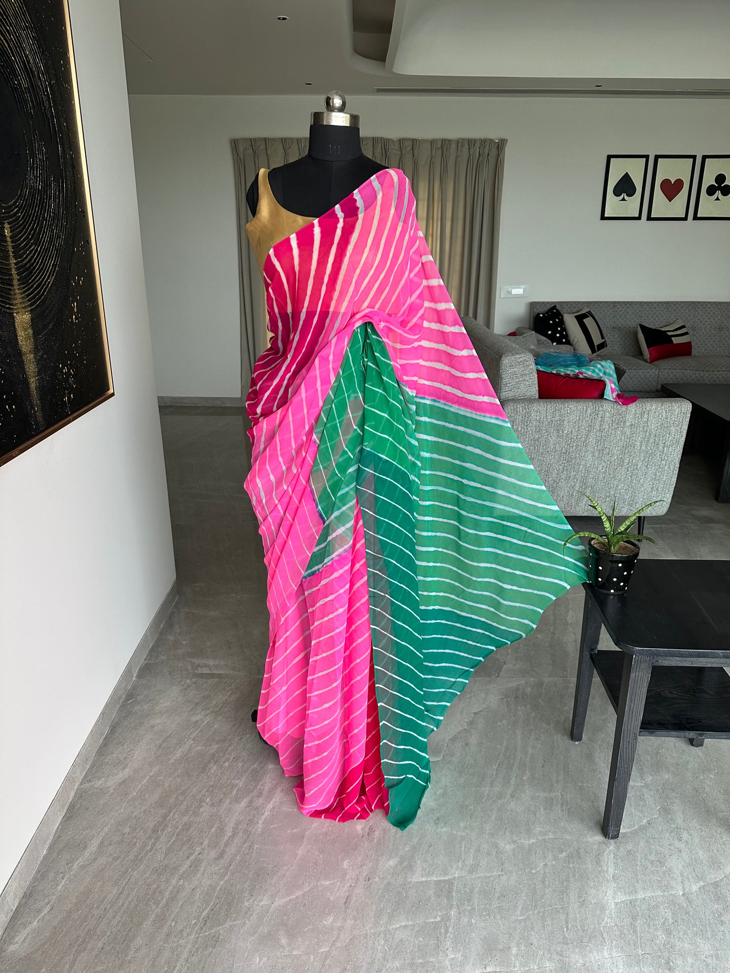 Leheriya Georgette Saree