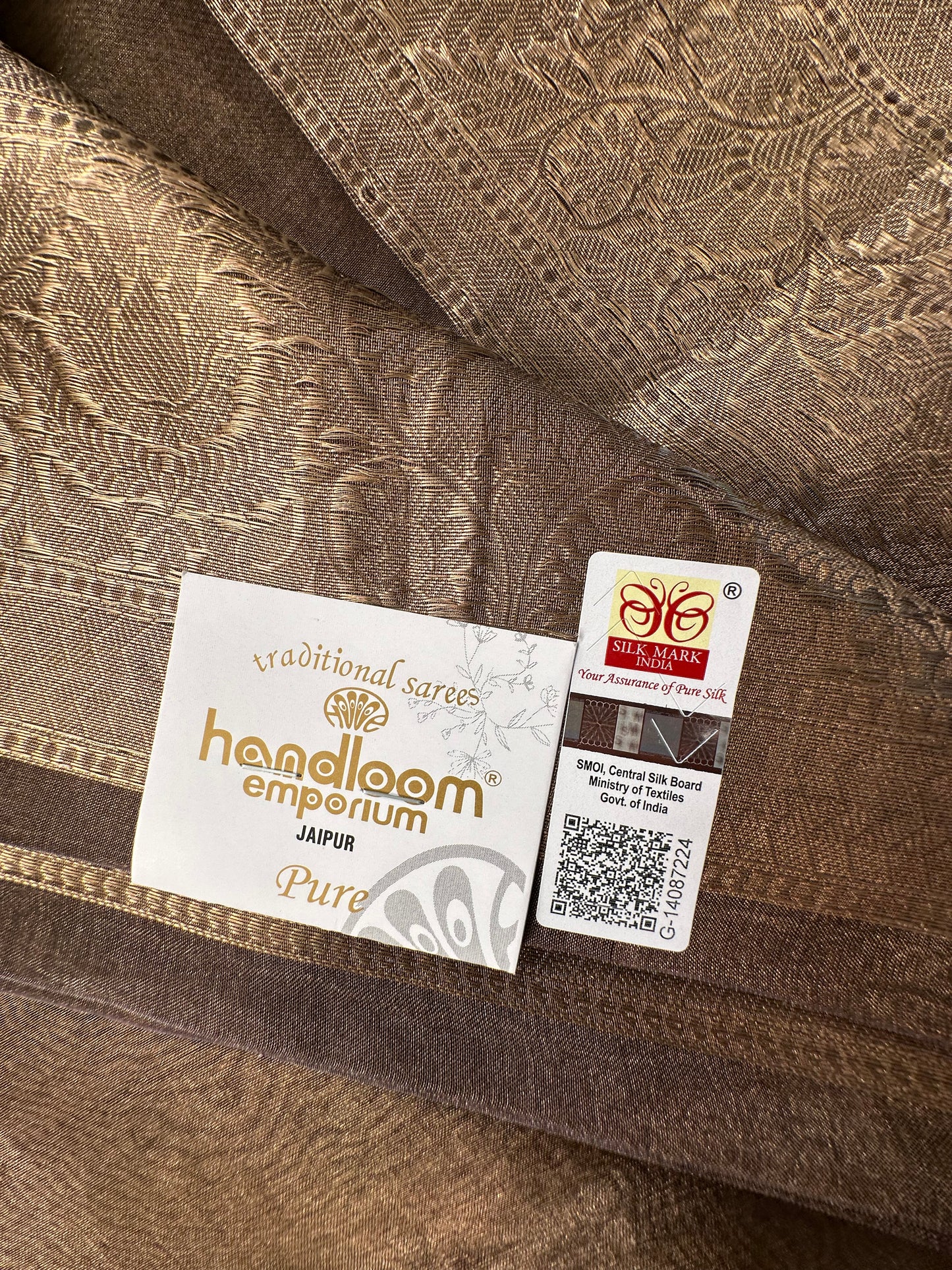 Grey Banarasi Pure Tissue Saree