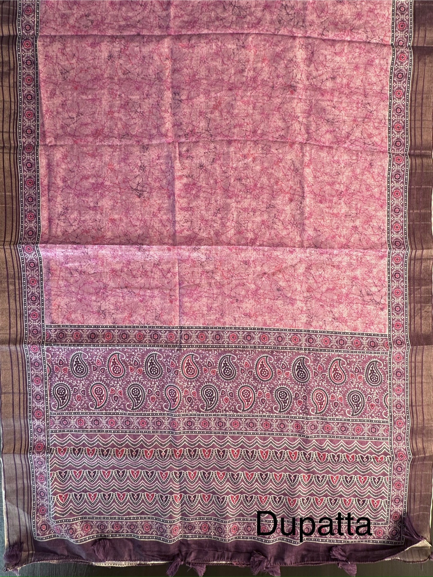 Ajrakh Print Chanderi 3-Piece Suit