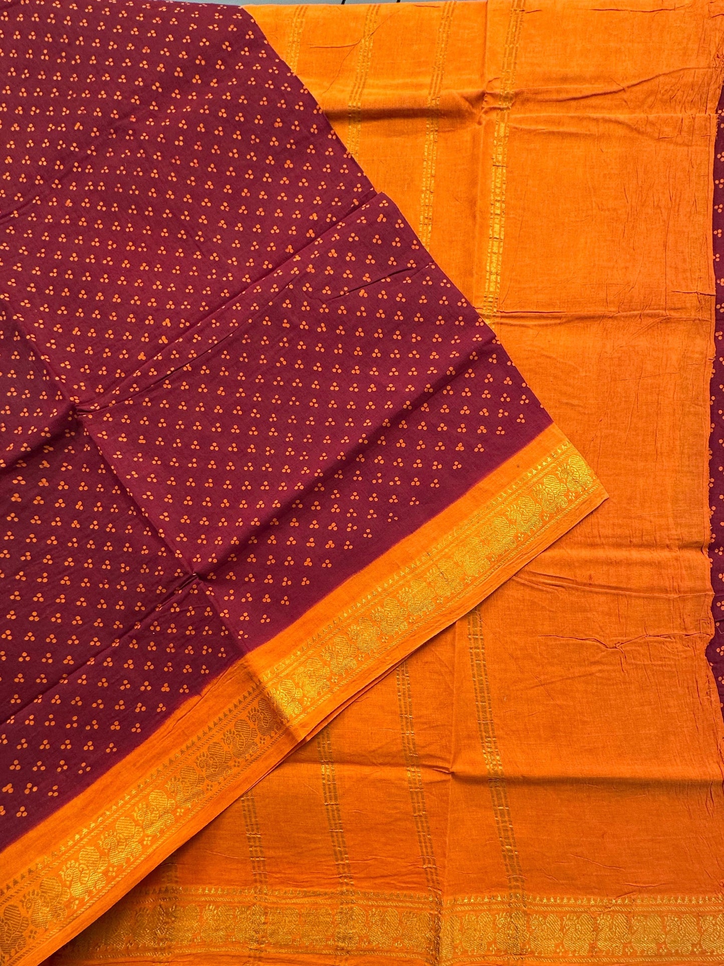 Maroon Soongadi Cotton Saree