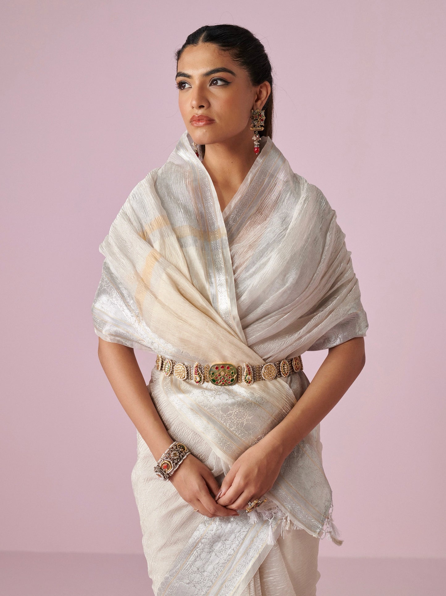 Silver Crush Pure Tissue Saree