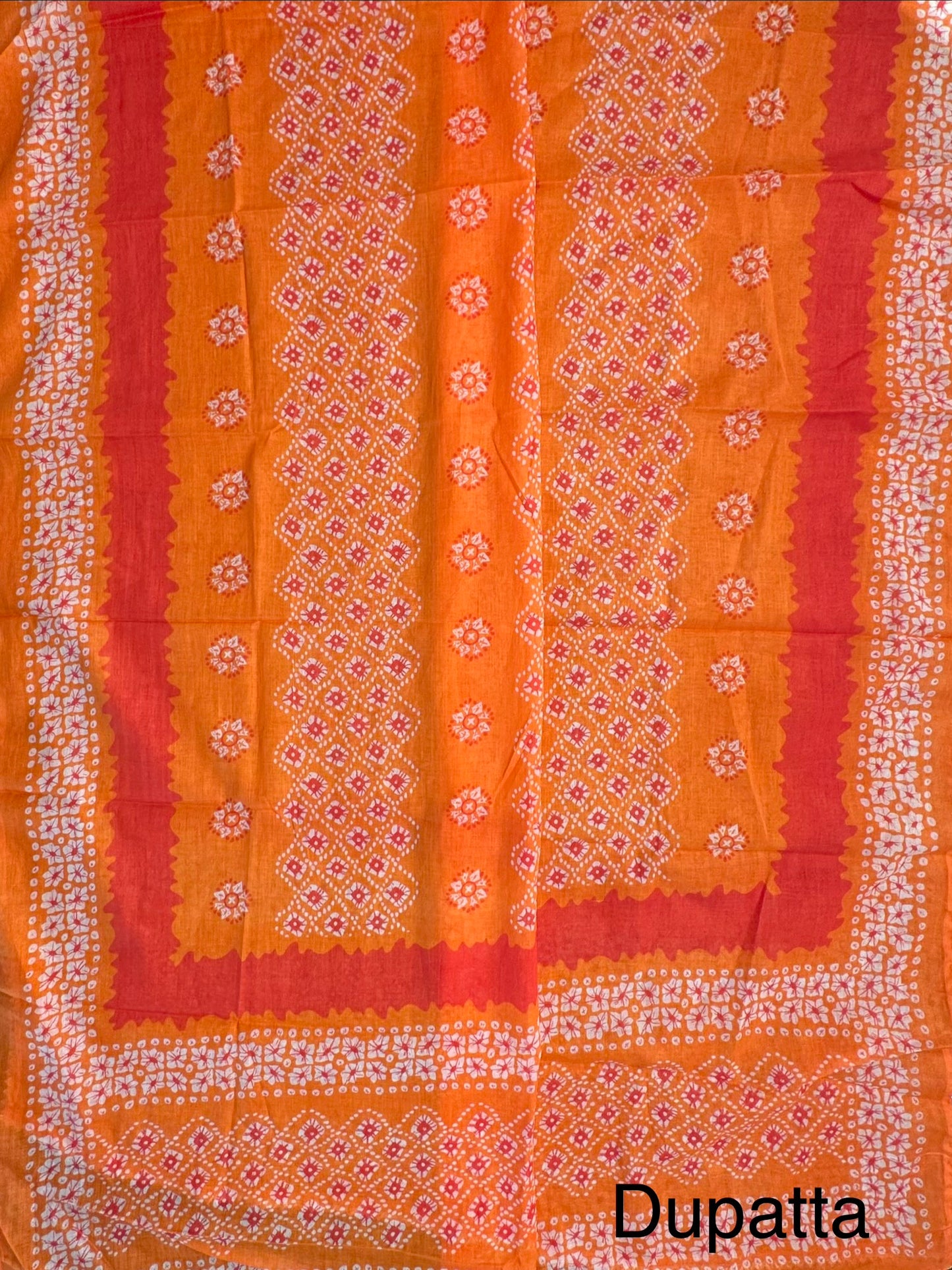 Orange Jaipuri Necktie Cotton 3-Piece Suit