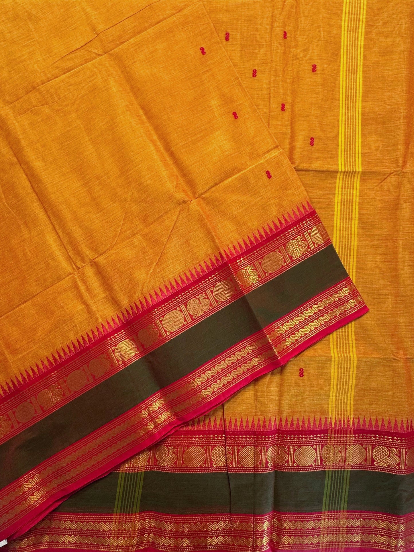 Mustard Narayanpet Cotton Saree