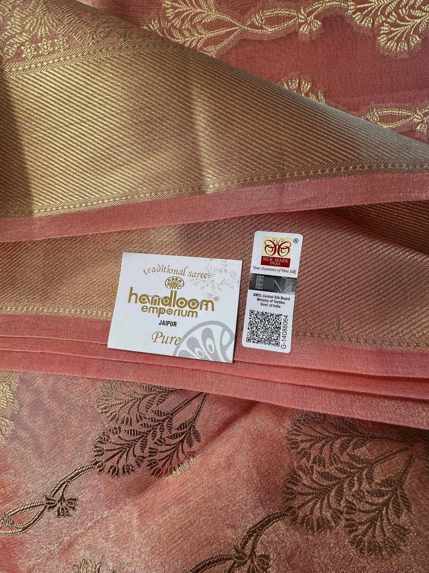 Pink Tissue Silk Saree