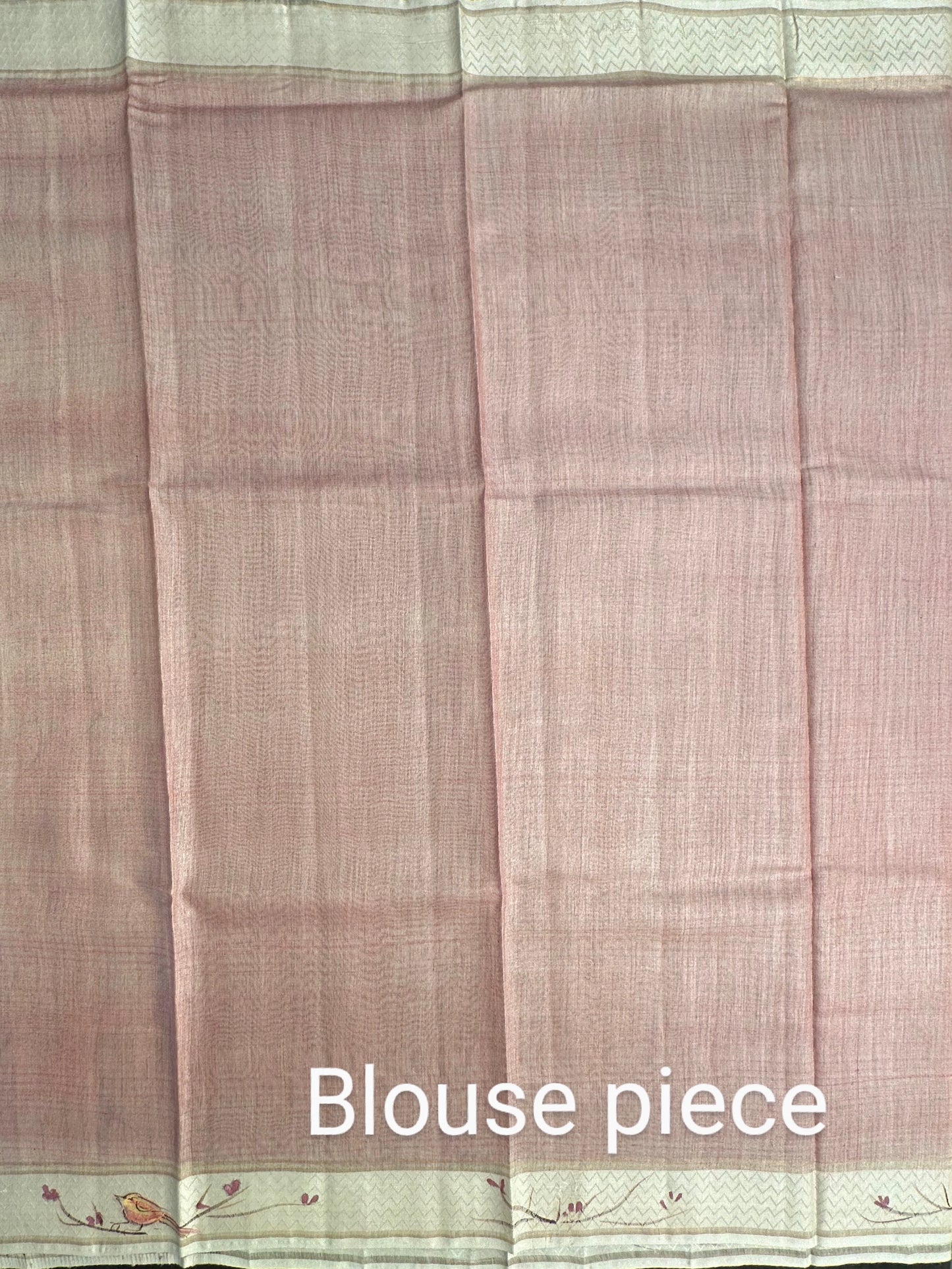 Dusky Pink Hand Print Saree