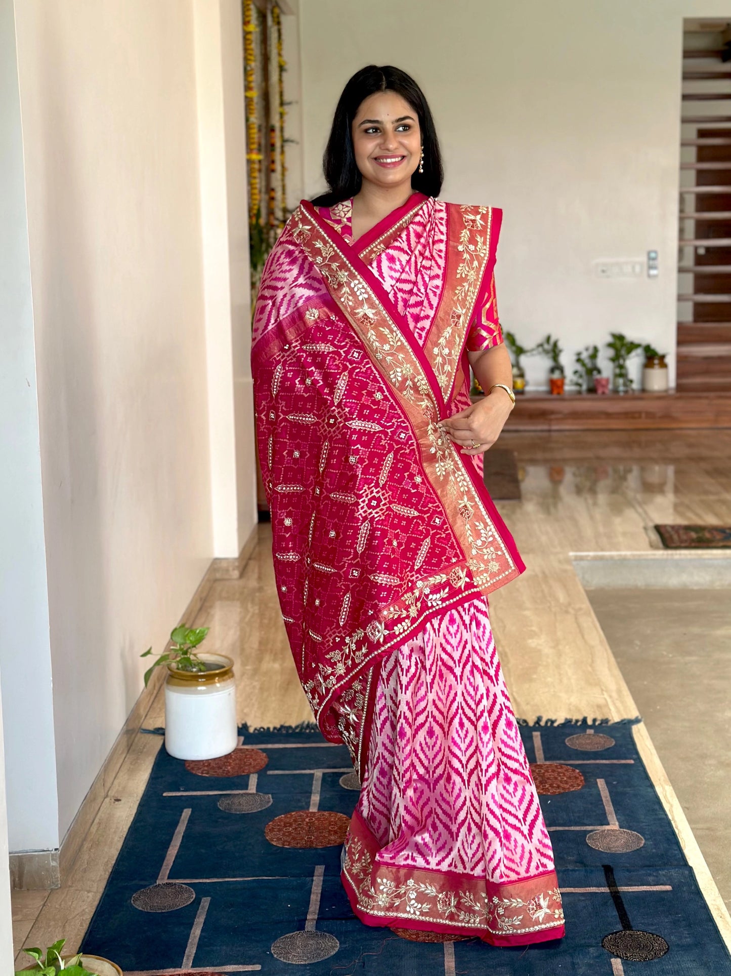 Rani Ikkat Pure Silk Saree