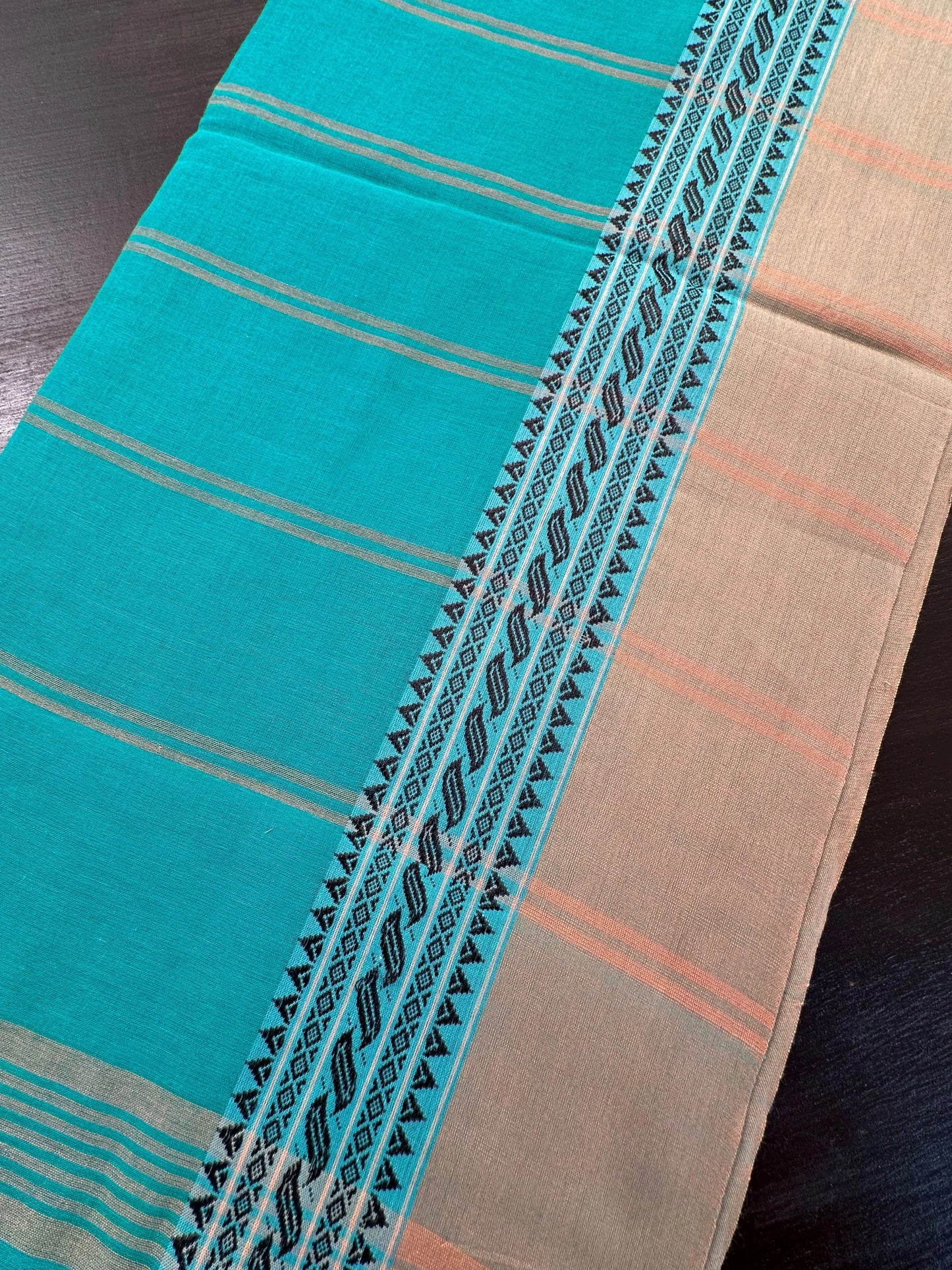 Green-Beige Tripura Cotton Saree
