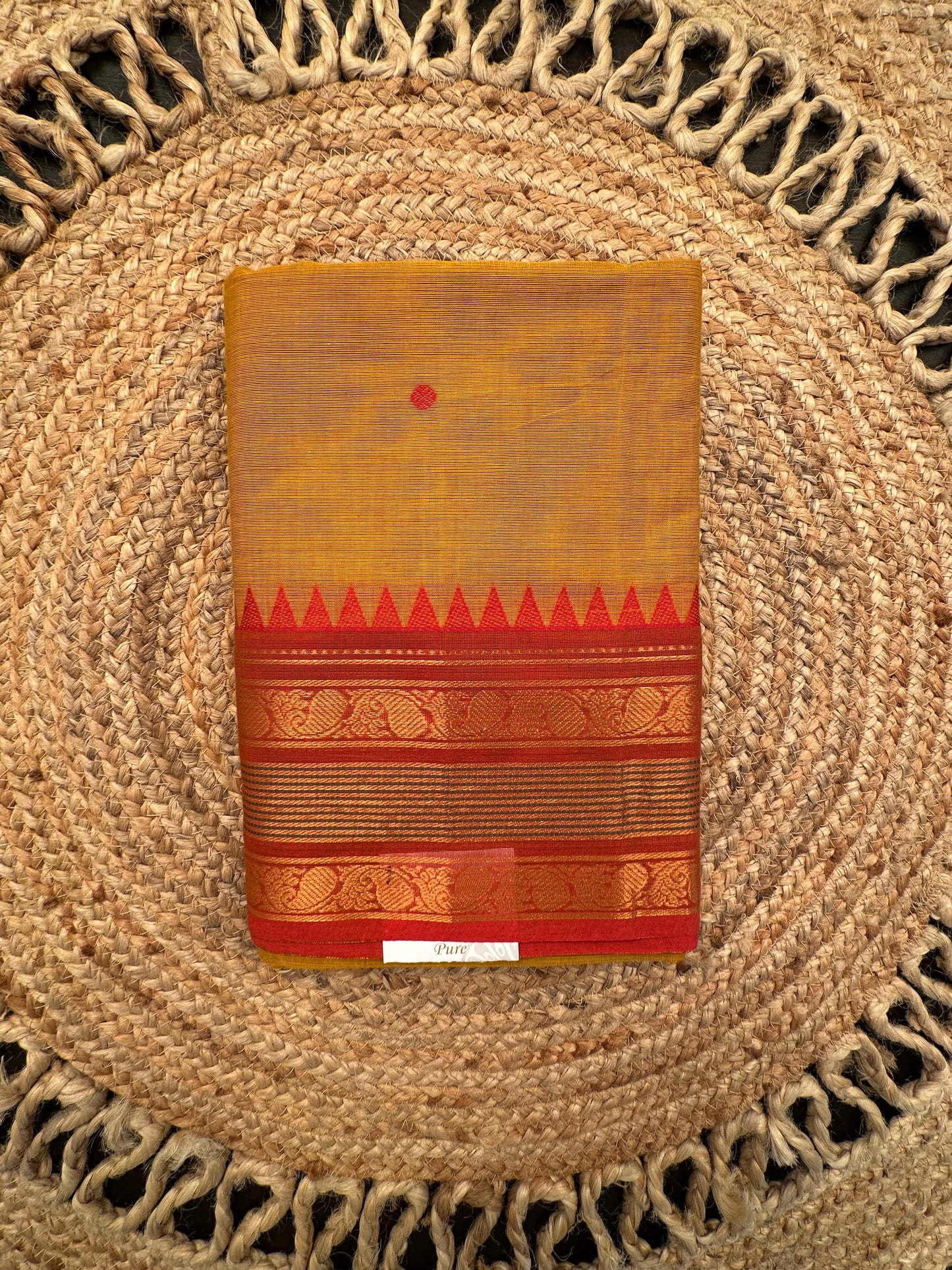 Mustard Narayanpet Cotton Saree