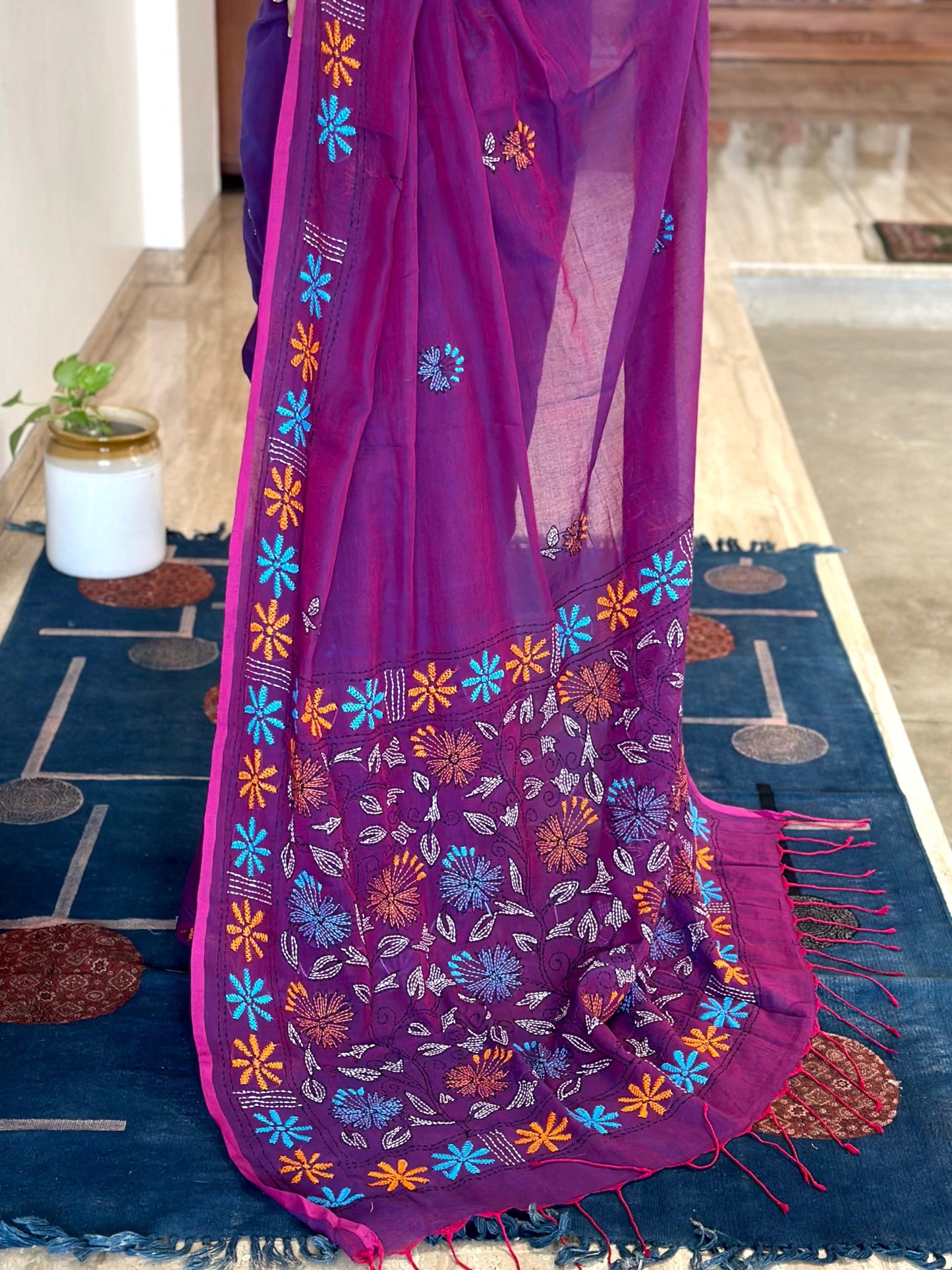 Kaantha Embroidery Cotton Saree