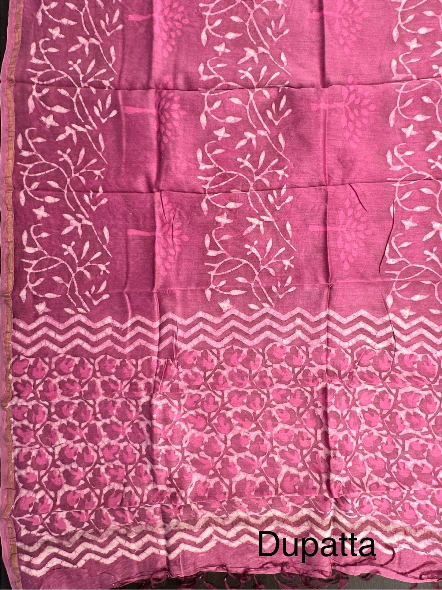 Magenta Cotton Chanderi Suit