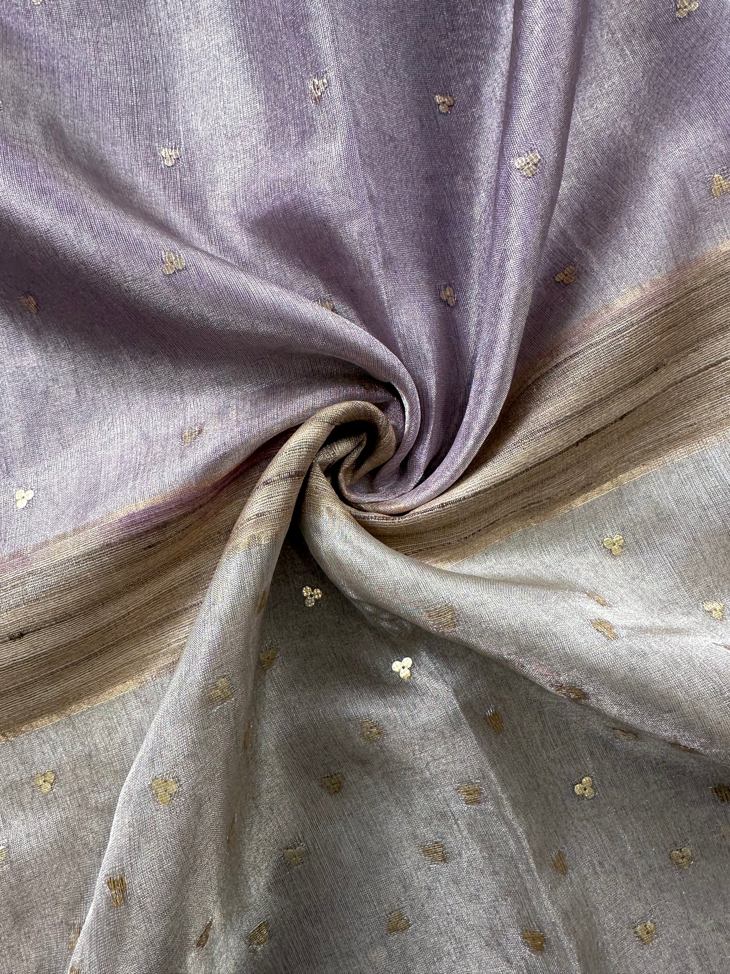 Lavender-Silver Pure Tissue Silk Saree