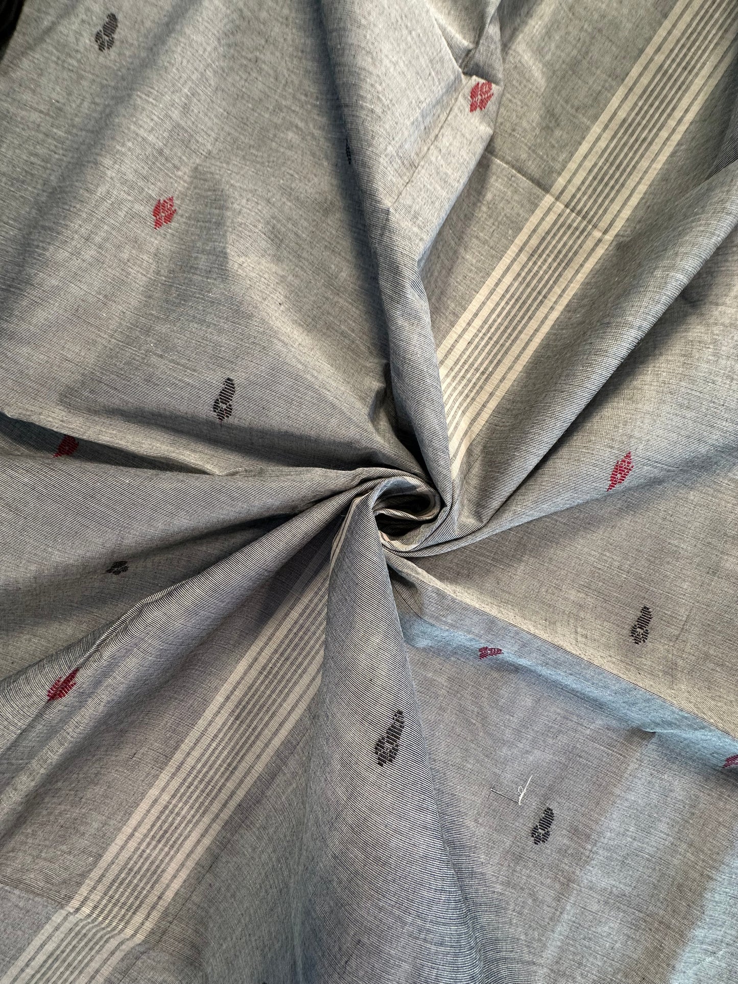 Grey Narayanpet Cotton Saree