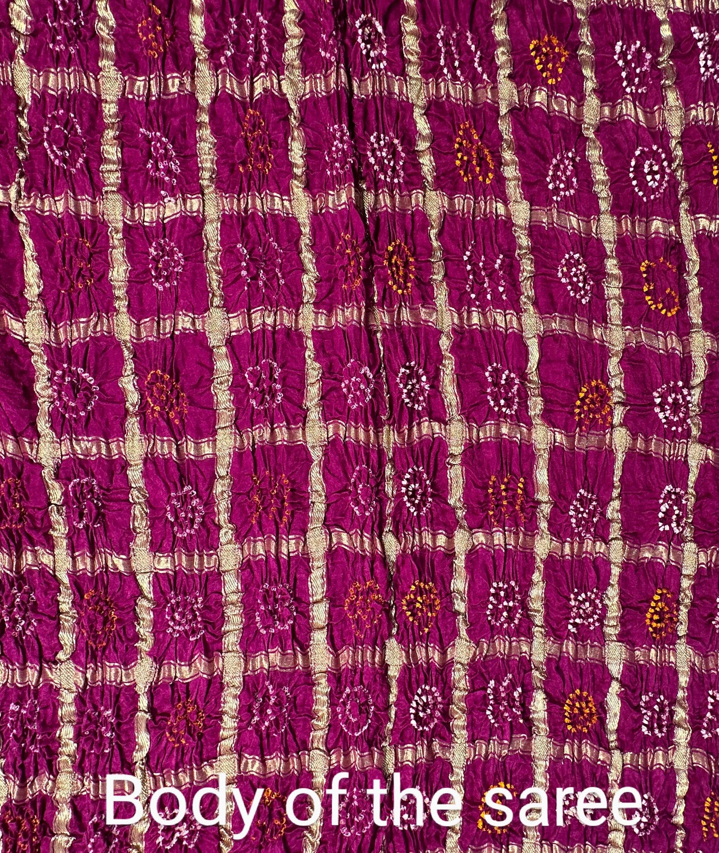 Magenta Gharchola Bandhej Gajji Silk Saree