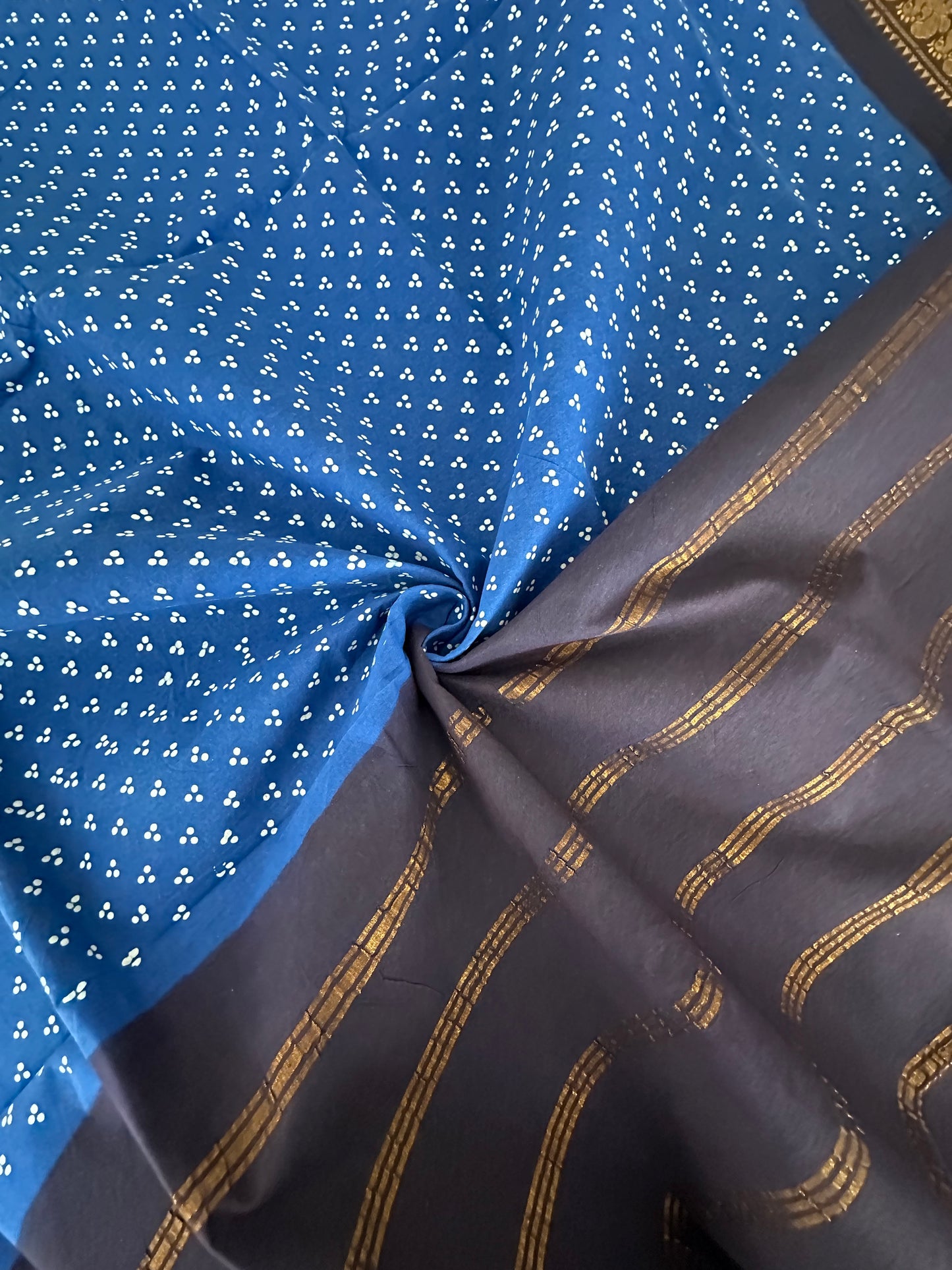 Blue Soongadi Cotton Saree