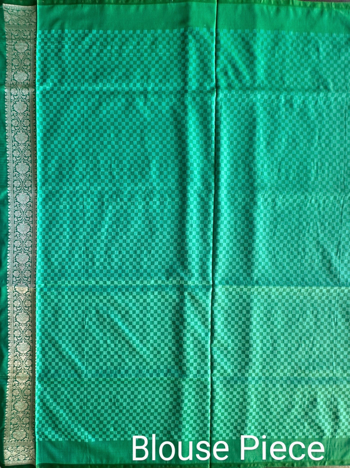 Sea Green Banarasi Rangkaat Blended Silk Saree