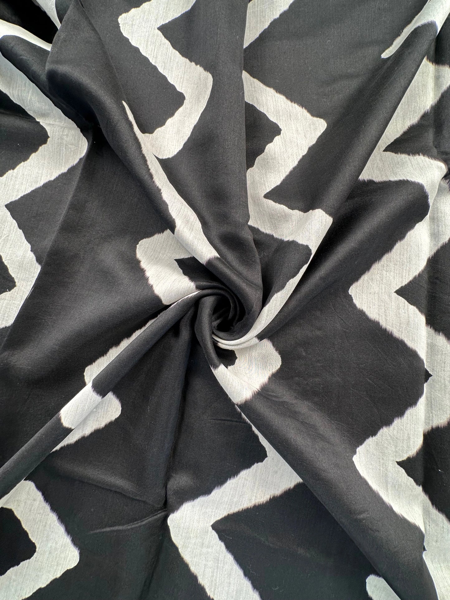 Black Temple Border Chanderi Saree