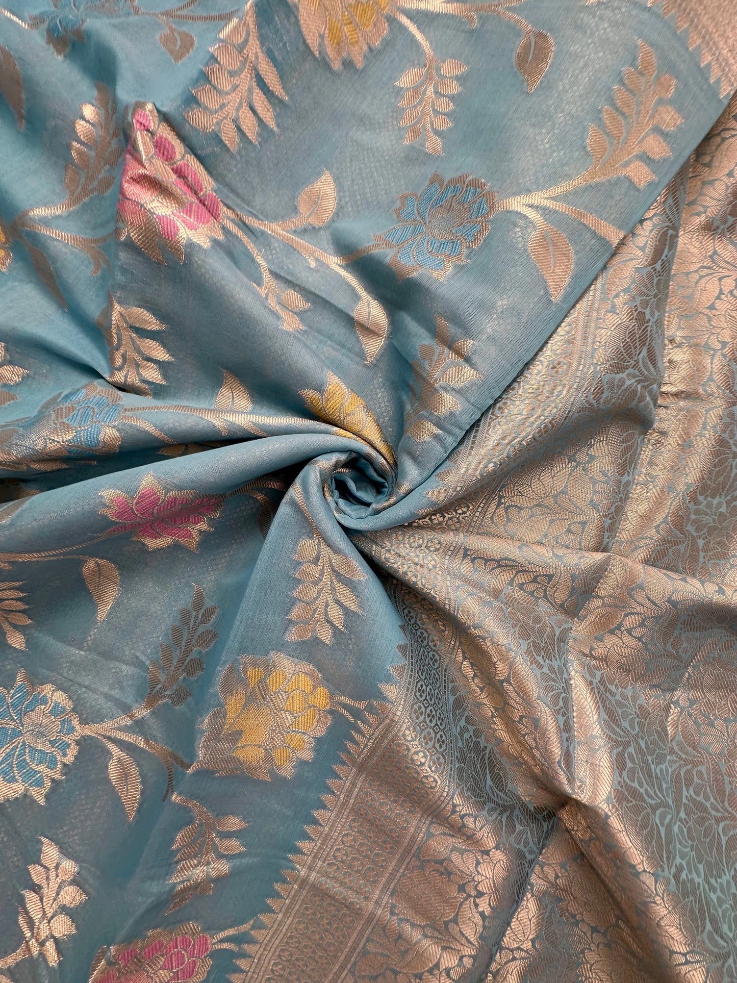 Firozi Tarini Fancy Chanderi Saree