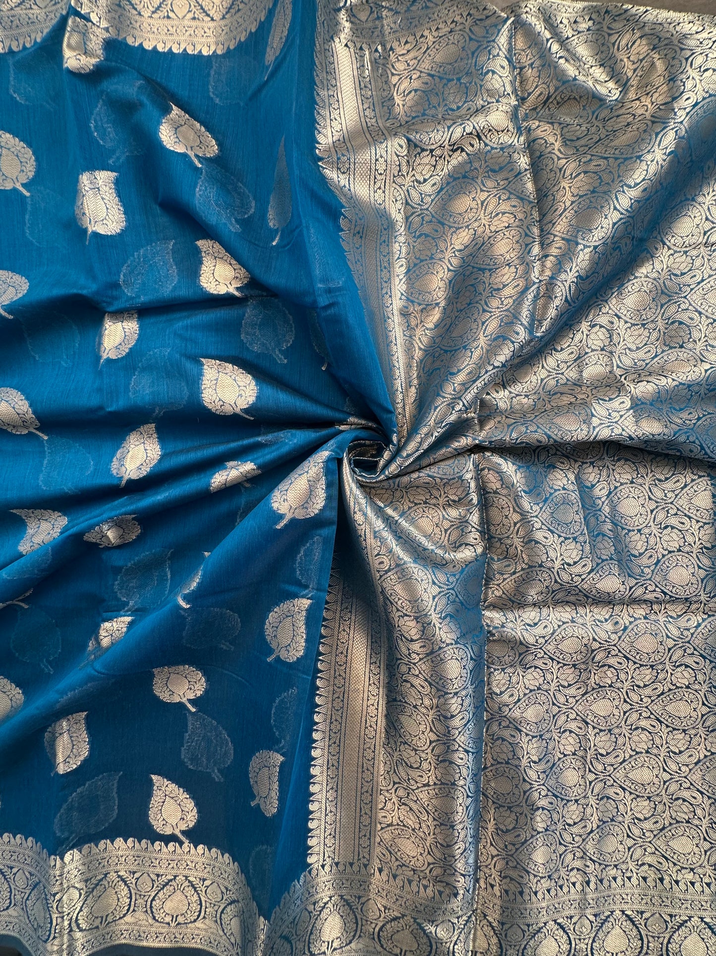 Blue Chanderi Cotton Saree