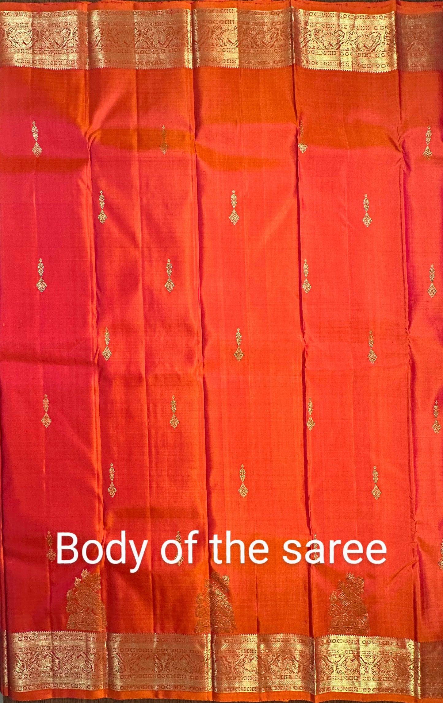 Peach Handloom Kanjivaram Pure Silk Saree