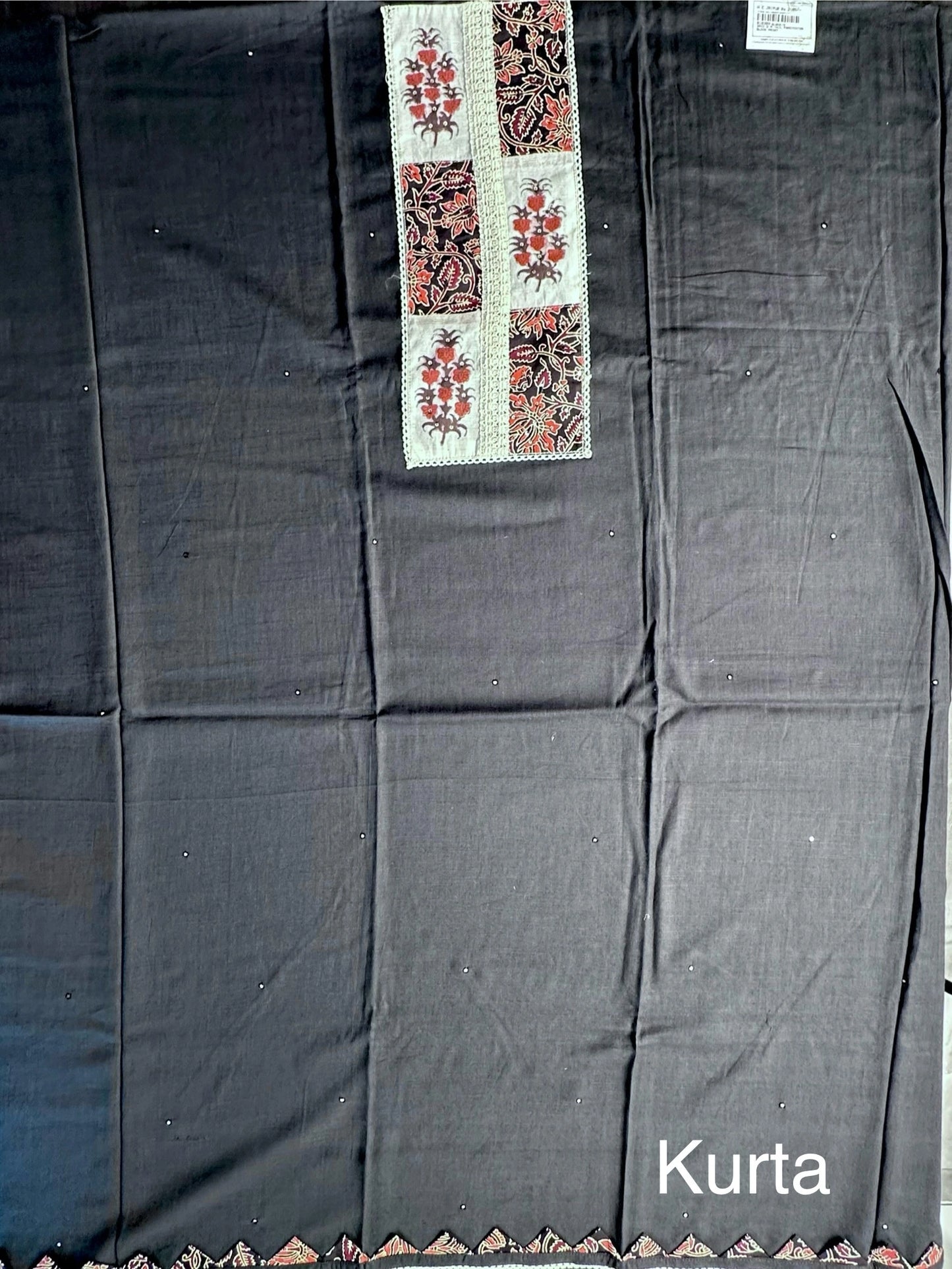 Black Unstitched 3-Piece Cotton Suit
