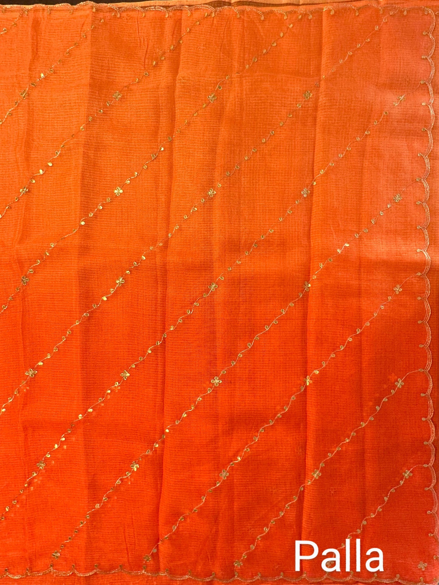 Kota Doria Pure Silk Saree With Gota Patti Work