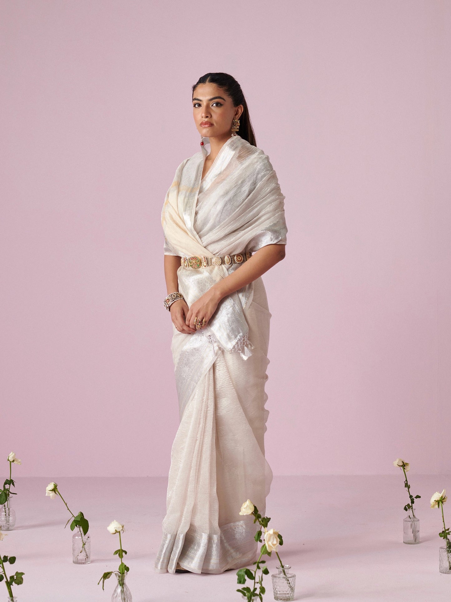 Silver Crush Pure Tissue Saree
