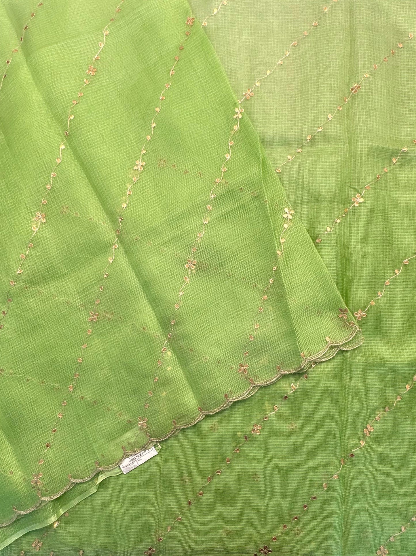 Kota Doria Pure Silk Saree With Gota Patti Work