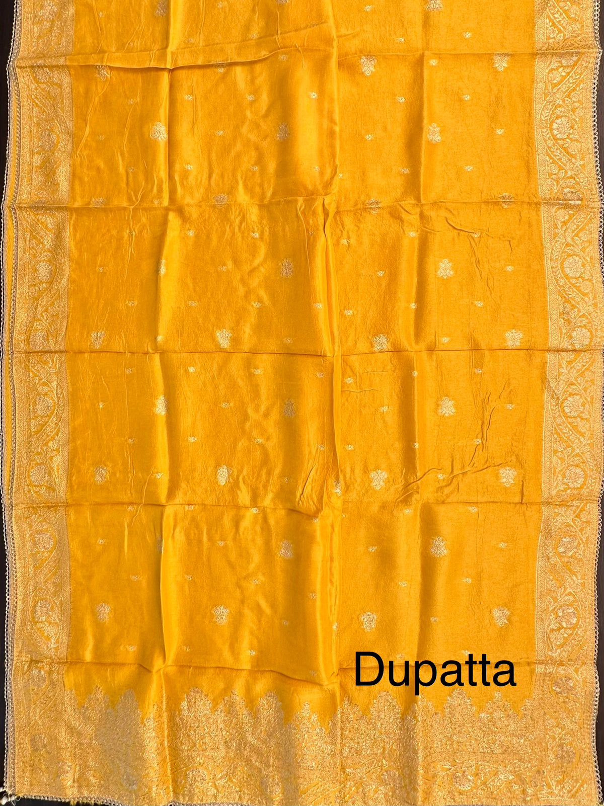 Mustard Artificial Crepe Unstitched 3-Piece Suit