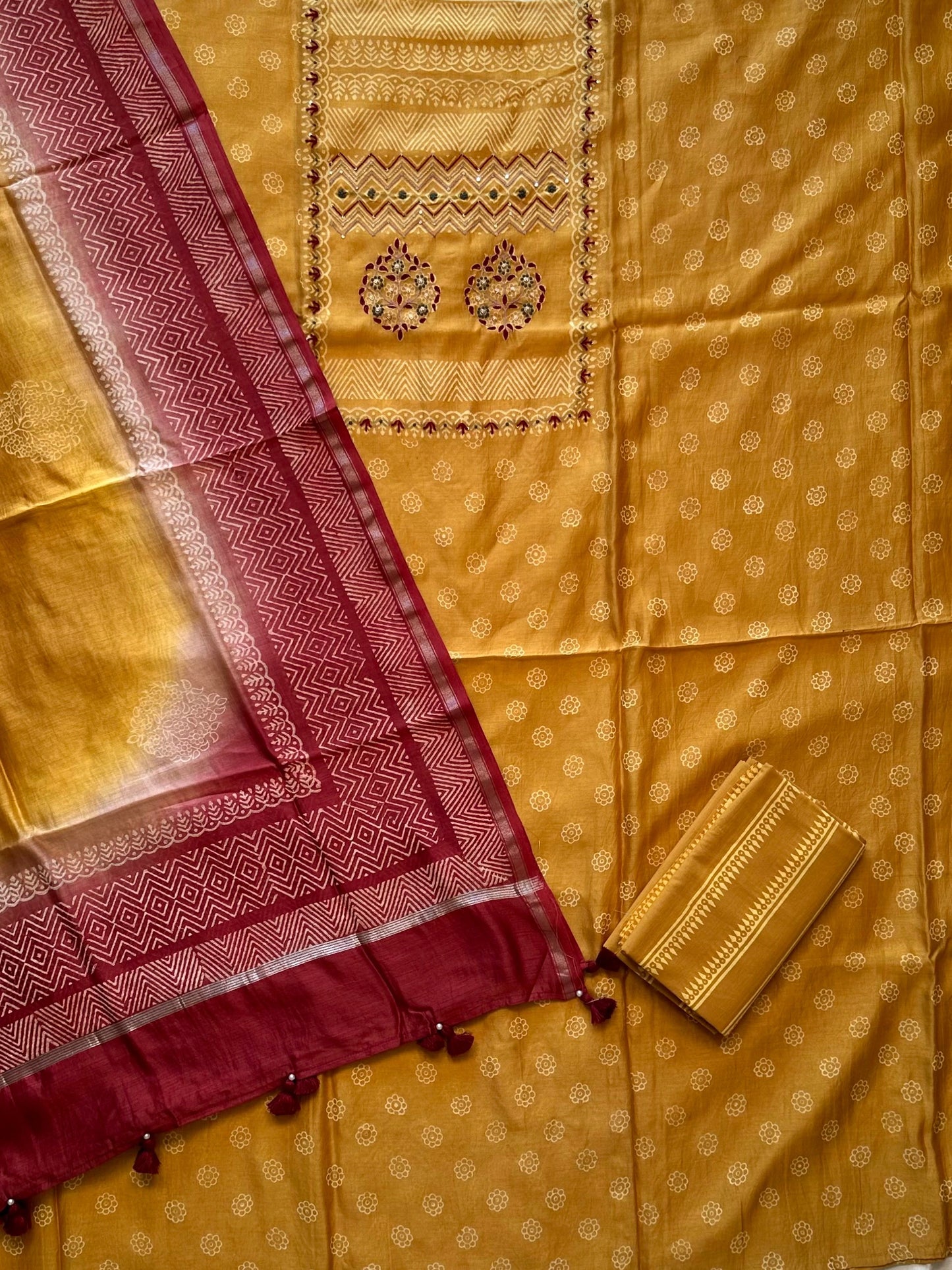 Pure Chanderi 3-Piece Suit