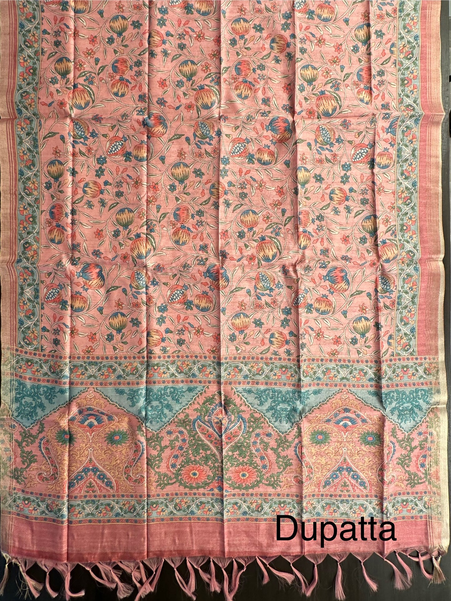 Coral Pink Fancy Cotton 3-Piece Suit