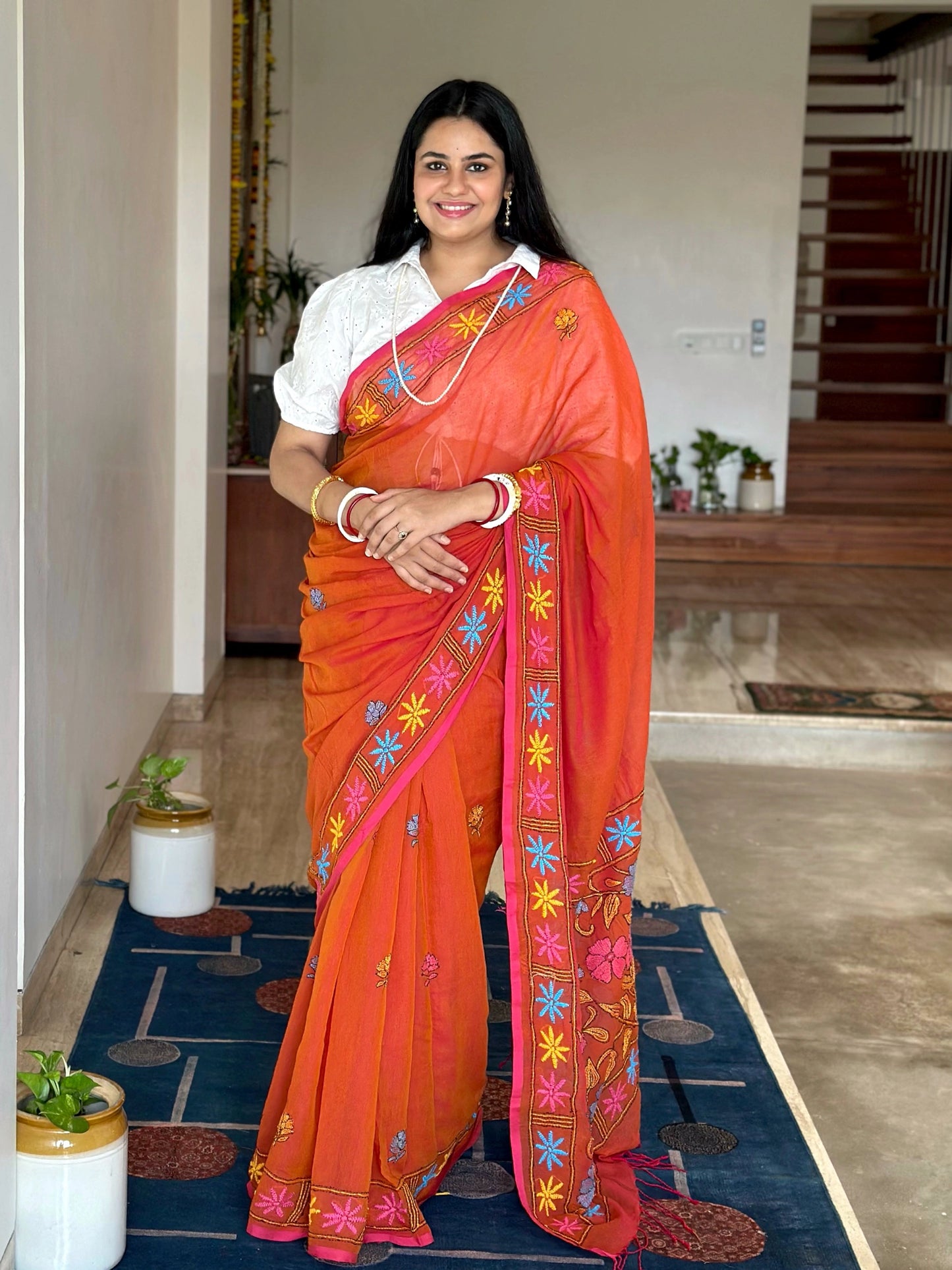 Kaantha Embroidery Cotton Saree